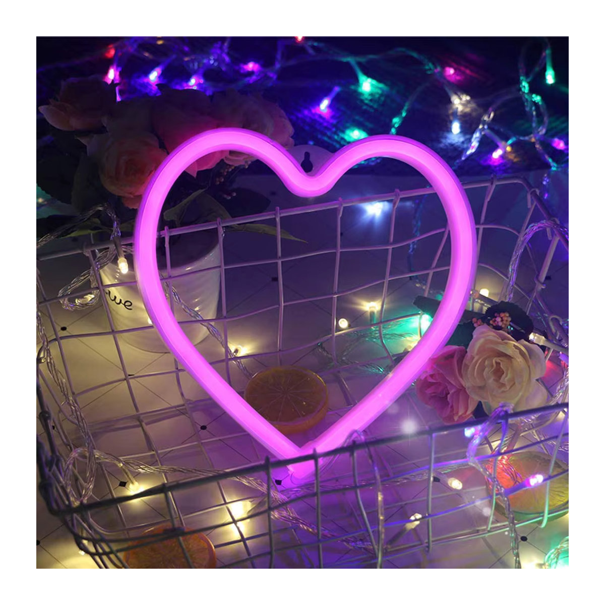 Peach Forest Neon Herz LED Lampe in Rosa zur Wanddekoration - Bild 2
