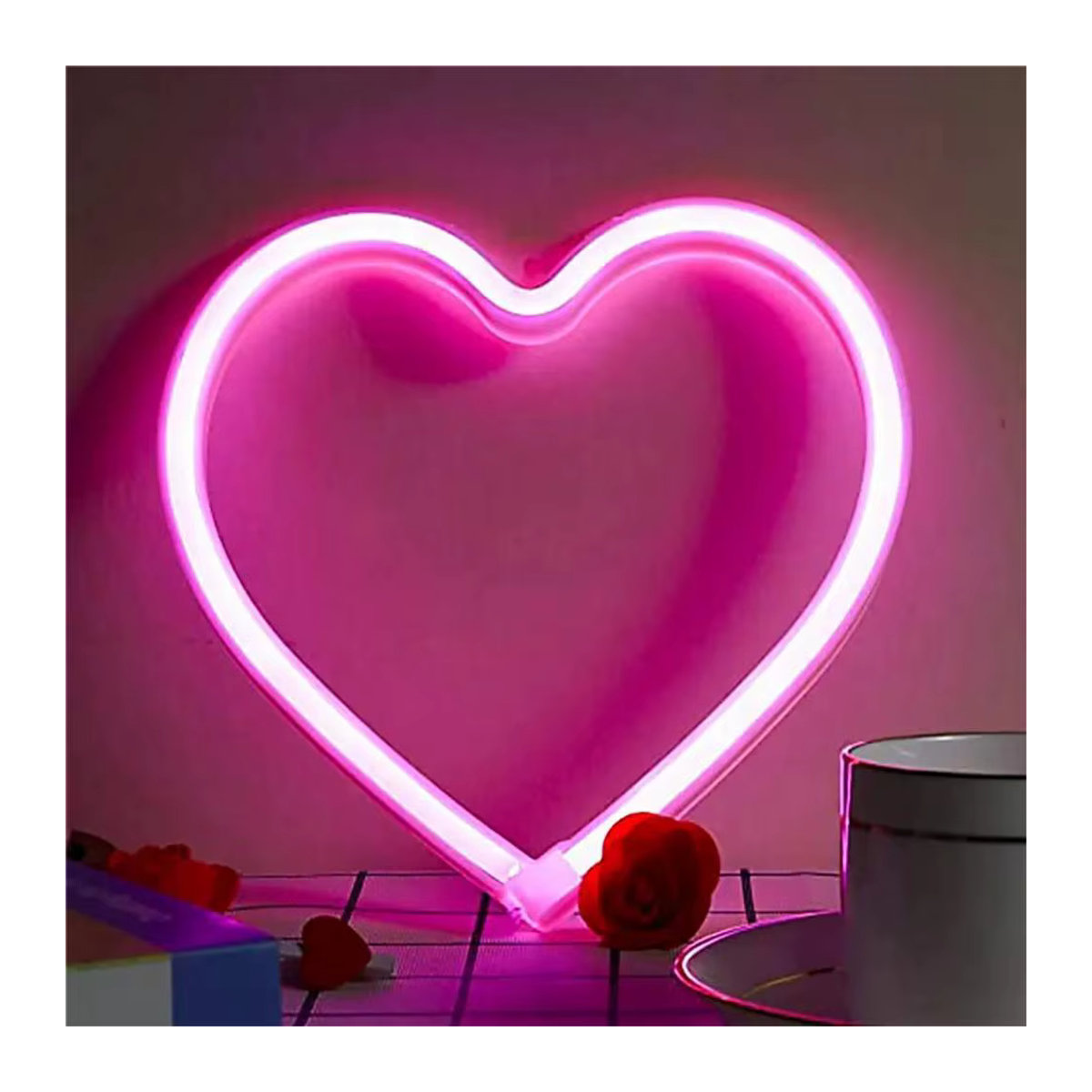 Peach Forest Neon Herz LED Lampe in Rosa zur Wanddekoration - Bild 3