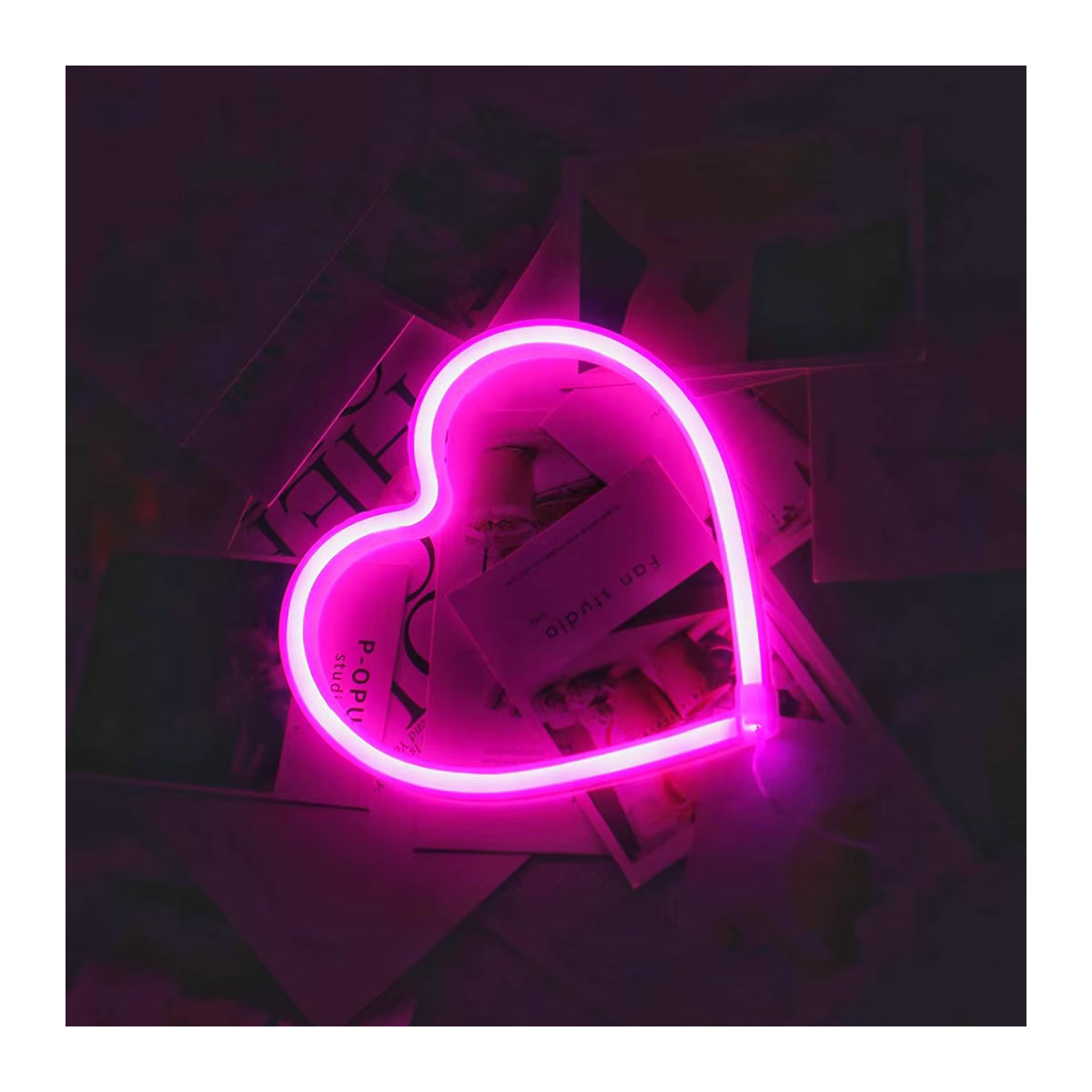 Peach Forest Neon Herz LED Lampe in Rosa zur Wanddekoration - Bild 4
