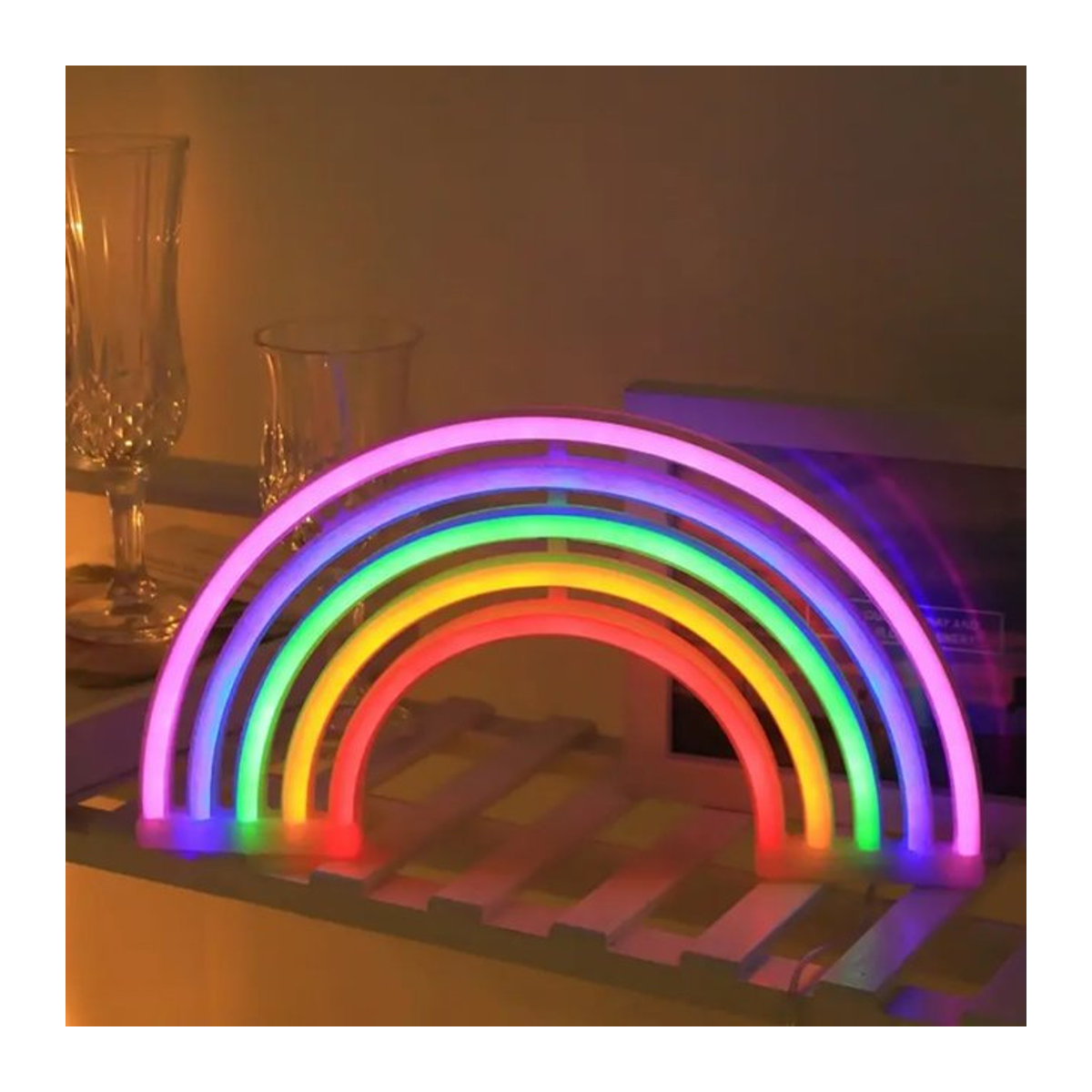 Peach Forest Regenbogen Neon LED Nachttischlampe Bunt B/H: 30 x 16,5 cm - Bild 1