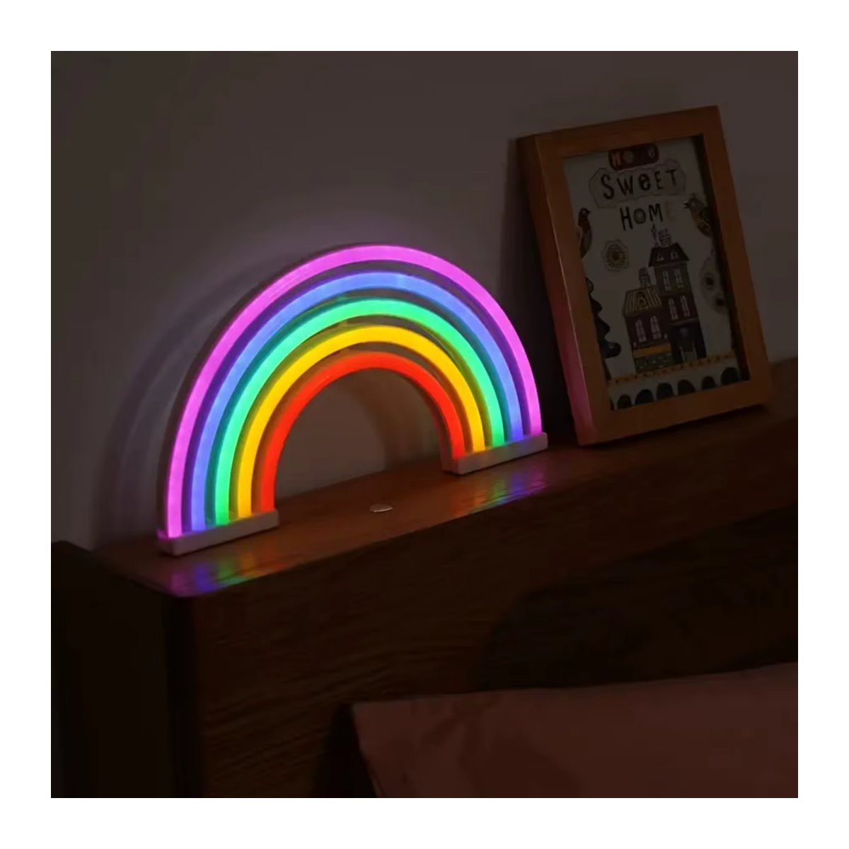 Peach Forest Regenbogen Neon LED Nachttischlampe Bunt B/H: 30 x 16,5 cm - Bild 4