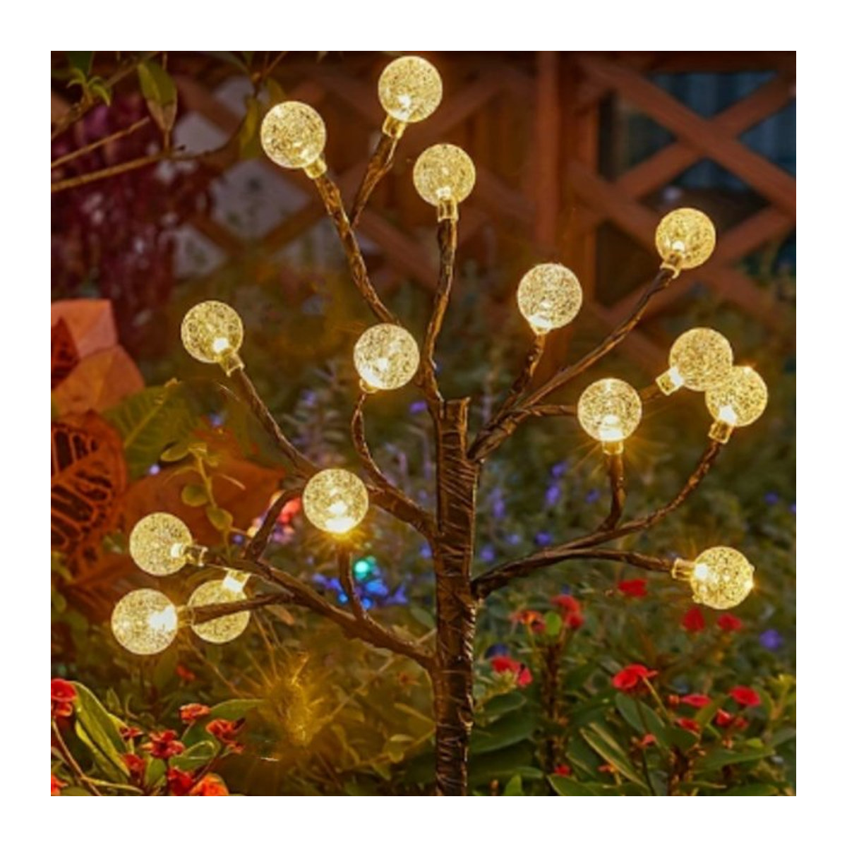 Peach Forest Solar-Kristallkugel Wegeleuchte mit 15 LED in Braun - Bild 1