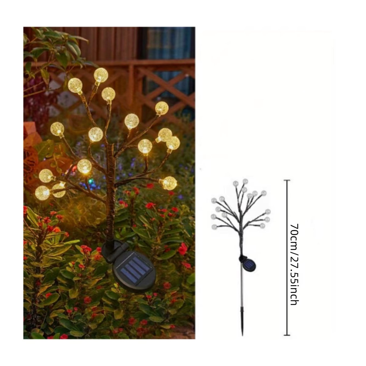 Peach Forest Solar-Kristallkugel Wegeleuchte mit 15 LED in Braun - Bild 4
