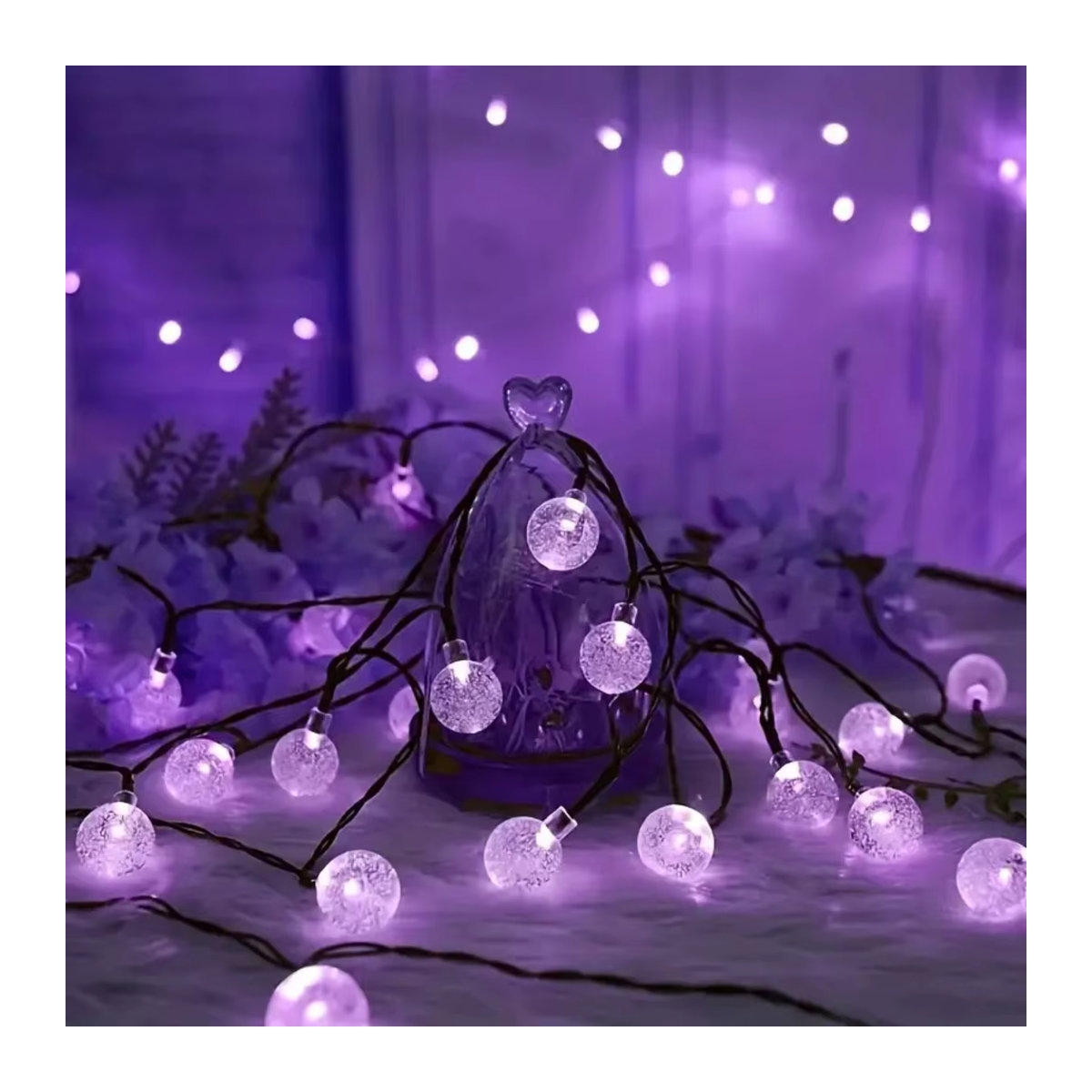 Peach Forest Solar LED Halloween Bubble Ball Lichterkette in Lila mit 8 Beleuchtungsmodi und wasserdichter Funktion für den Außenbereich - Bild 2
