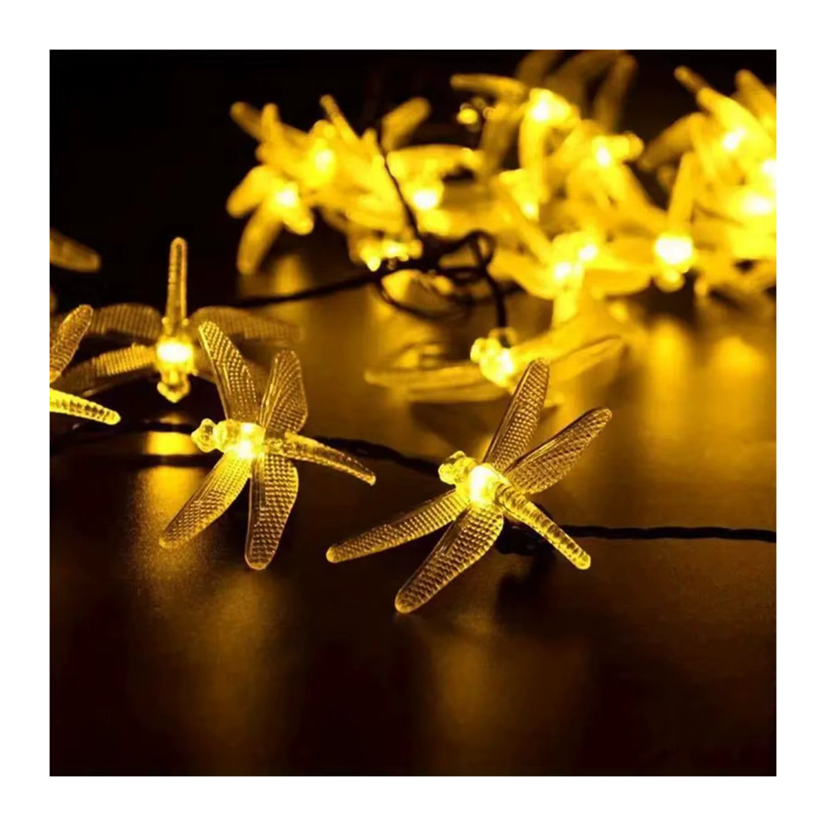 Peach Forest Solar Libellen Lichterkette mit 20 LEDs, Wasserdicht, Bunt, 5m Länge - Bild 2