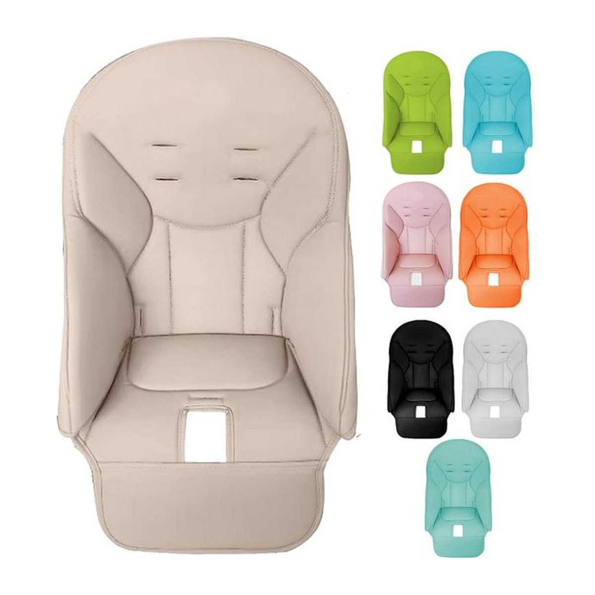 PegPerego Esszimmerstuhlbezug aus PU-Leder für Babyhochstühle in Beige - Bild 1