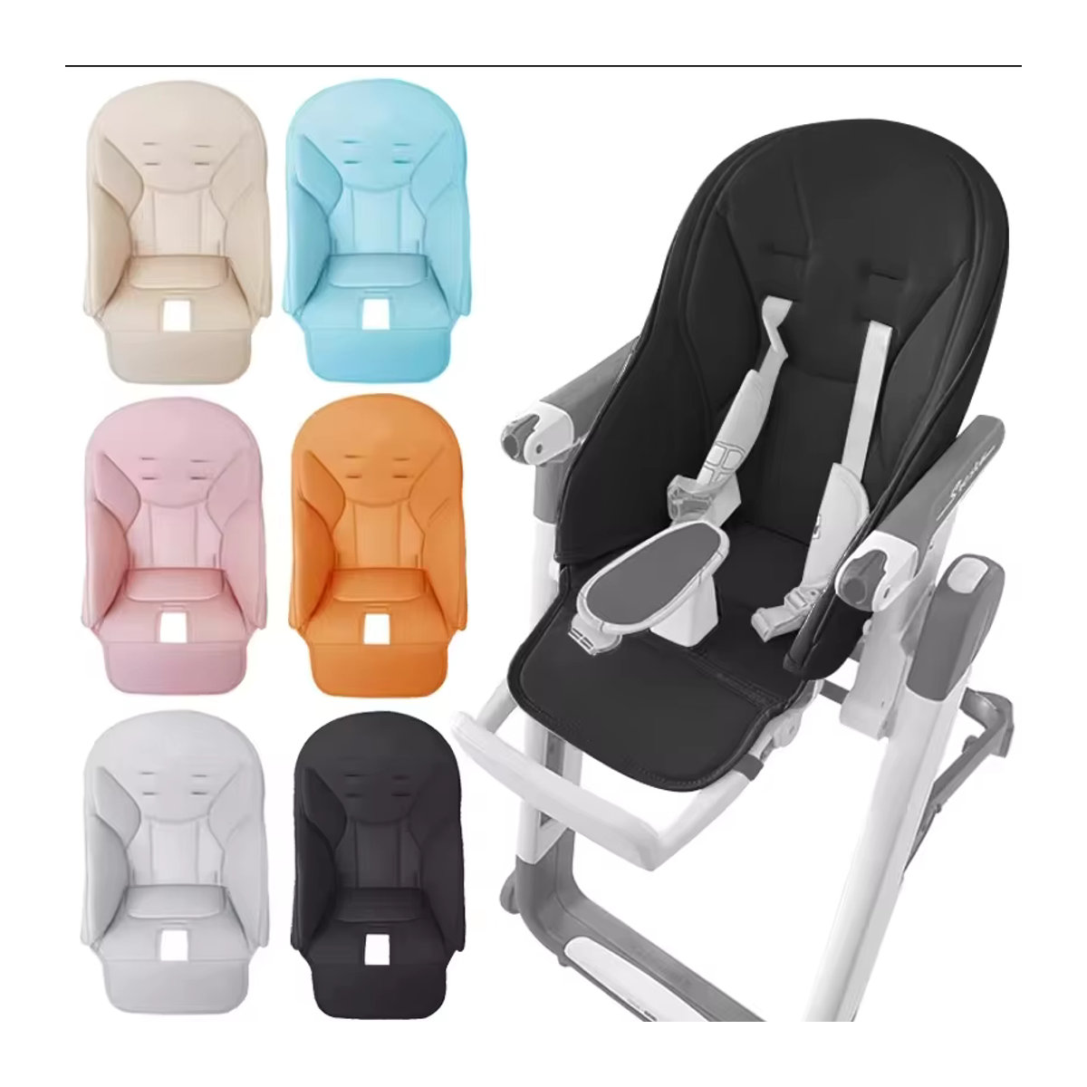 PegPerego Esszimmerstuhlbezug aus PU-Leder für Babyhochstühle in Beige - Bild 3