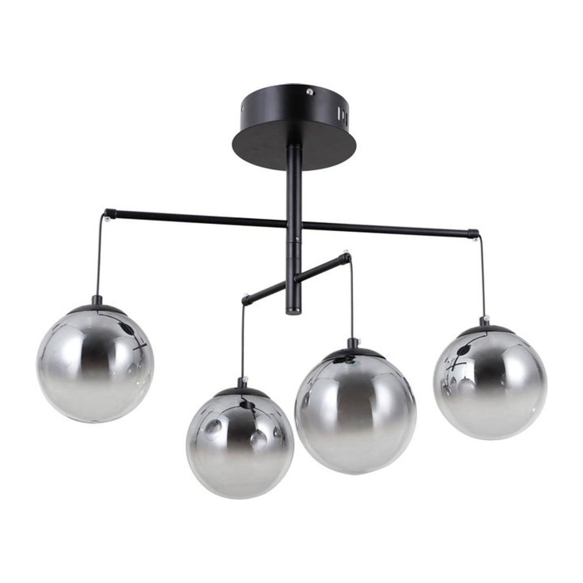 Pendelleuchte Vela von Italux in Schwarz mit integriertem warmweißem LED-Leuchtmittel und Glaselementen - Bild 1