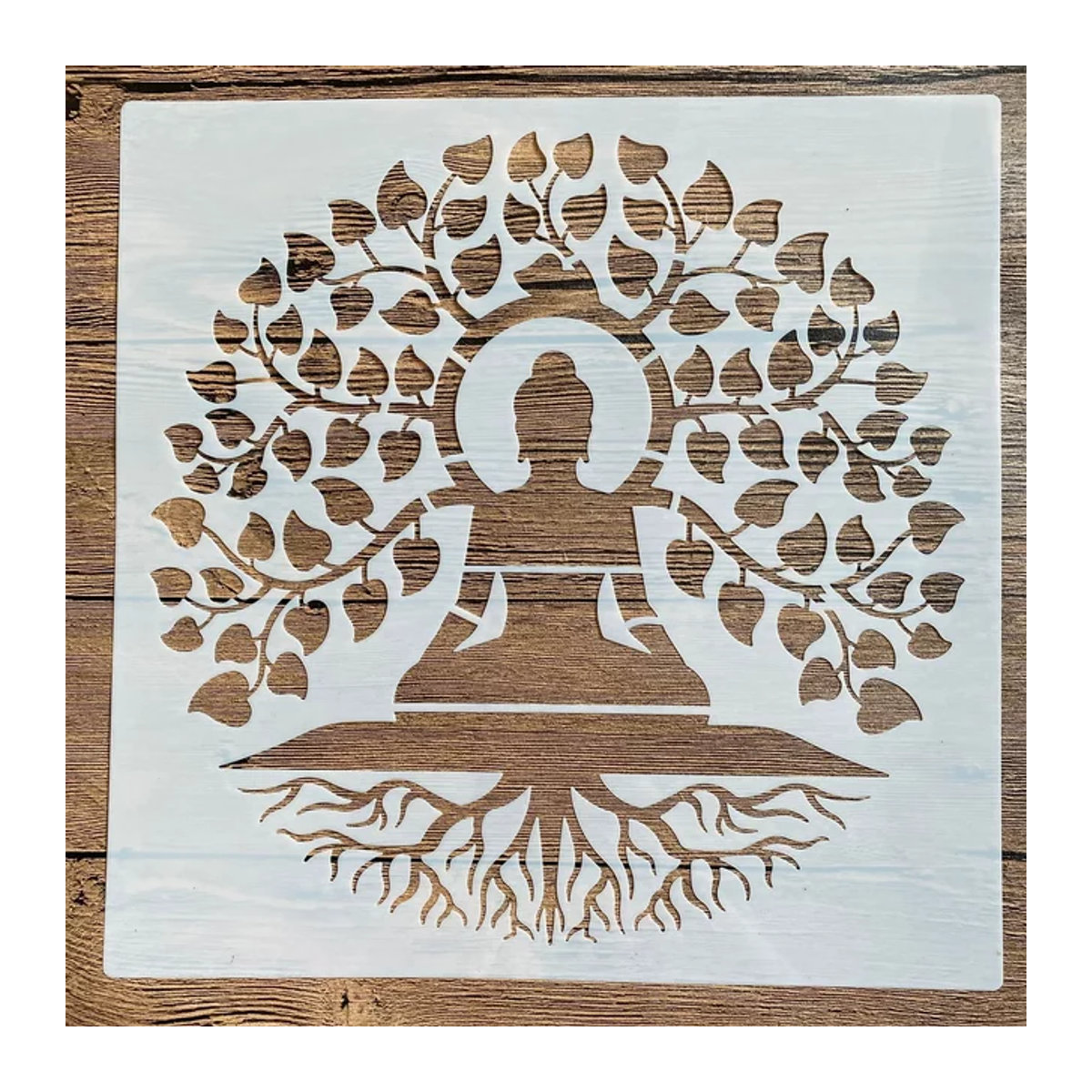 PenhuaMoban Mandala Schablone für DIY Malerei und Bastelarbeiten, Weiß, B/B: 30 x 30 cm - Bild 1