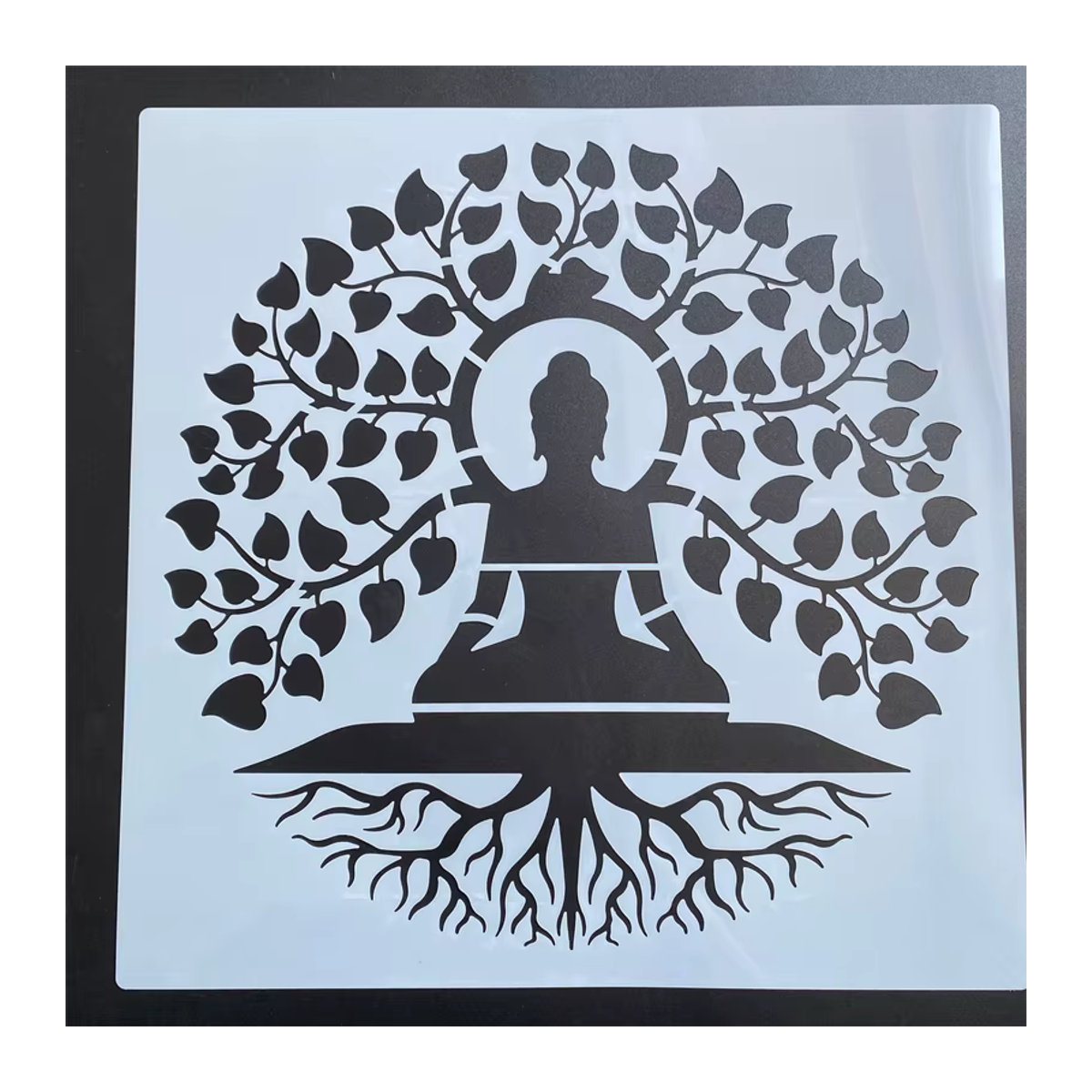 PenhuaMoban Mandala Schablone für DIY Malerei und Bastelarbeiten, Weiß, B/B: 30 x 30 cm - Bild 2