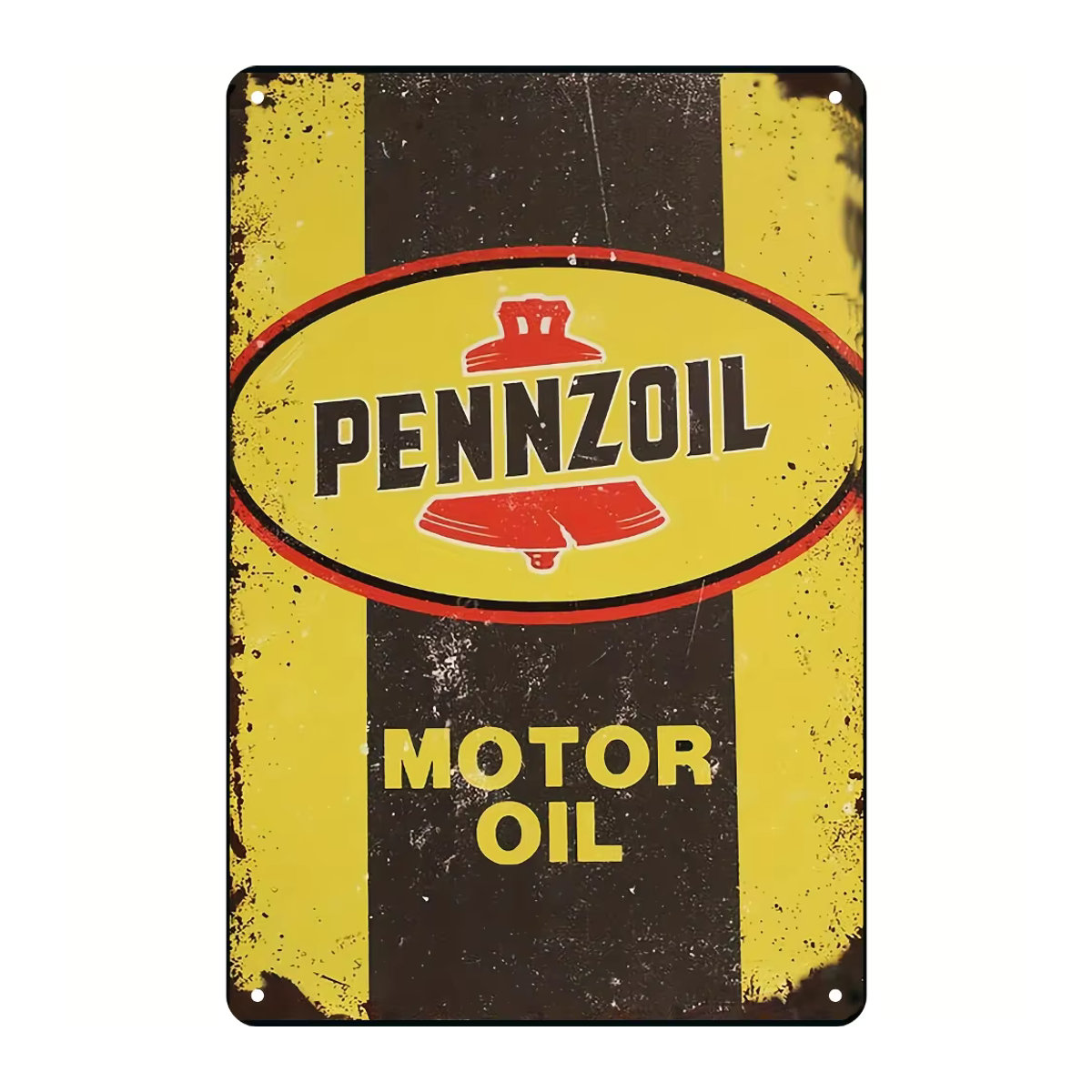 Pennzoil Vintage Metallblechschild in Gelb zur Wandmontage, Rechteckiges Wanddekor für Garage und Männerhöhle, B: 30 cm, H: 30 cm, T: 20 cm - Bild 2