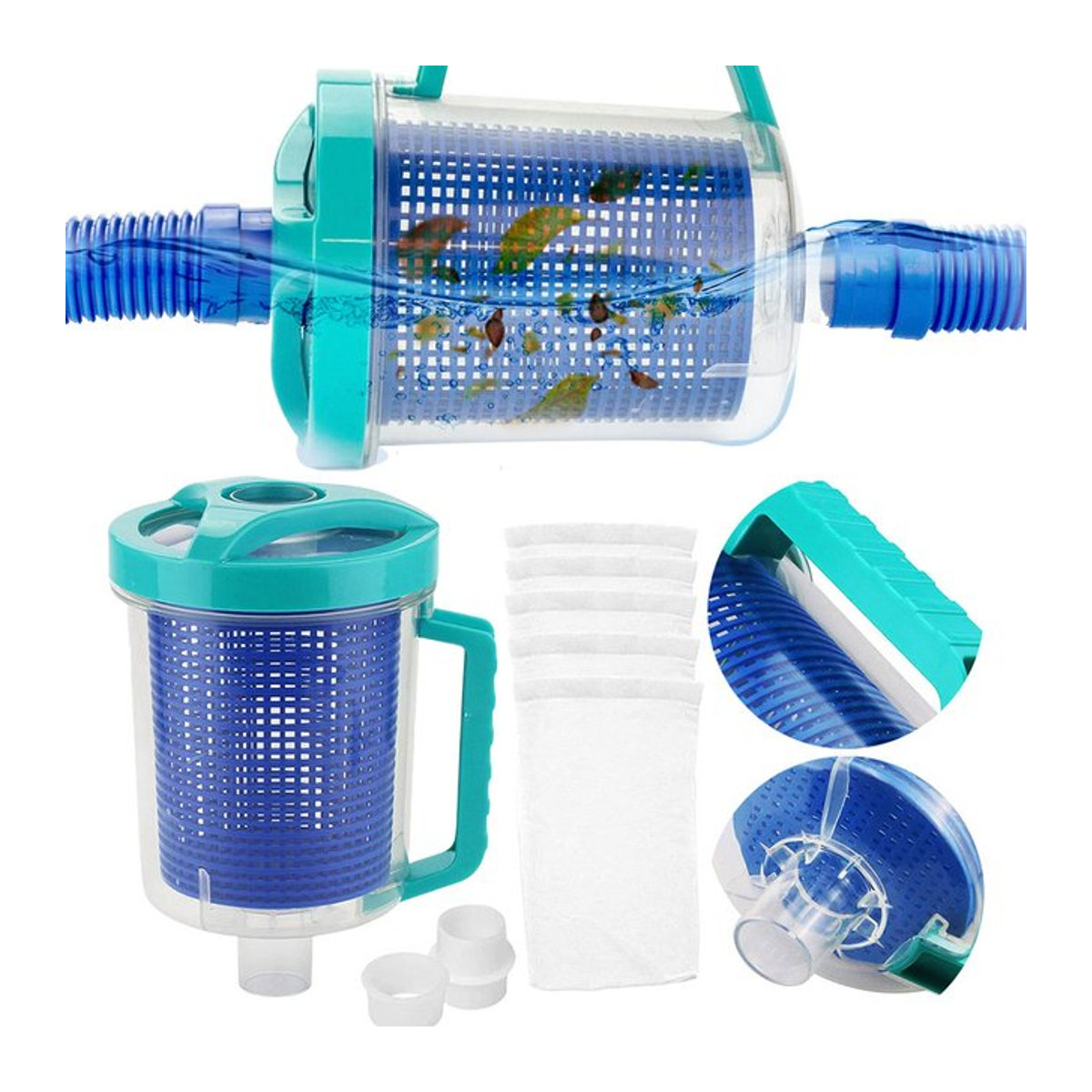 Pentair Pool-Blattfänger mit 5 Skimmer-Socken in Blau für W26705 und R211084 - Bild 1