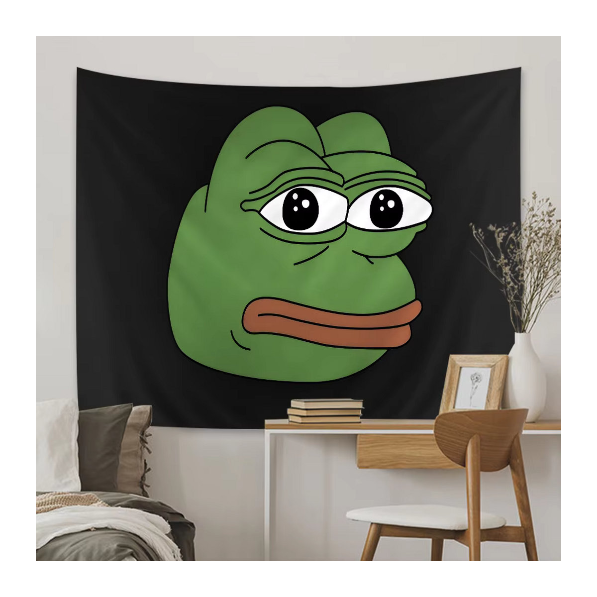 Pepe der Frosch Stoffschild als Hintergrundbanner für deine Neujahr Party Dekoration, Schwarz, B: 120 cm, H: 120 cm - Bild 3