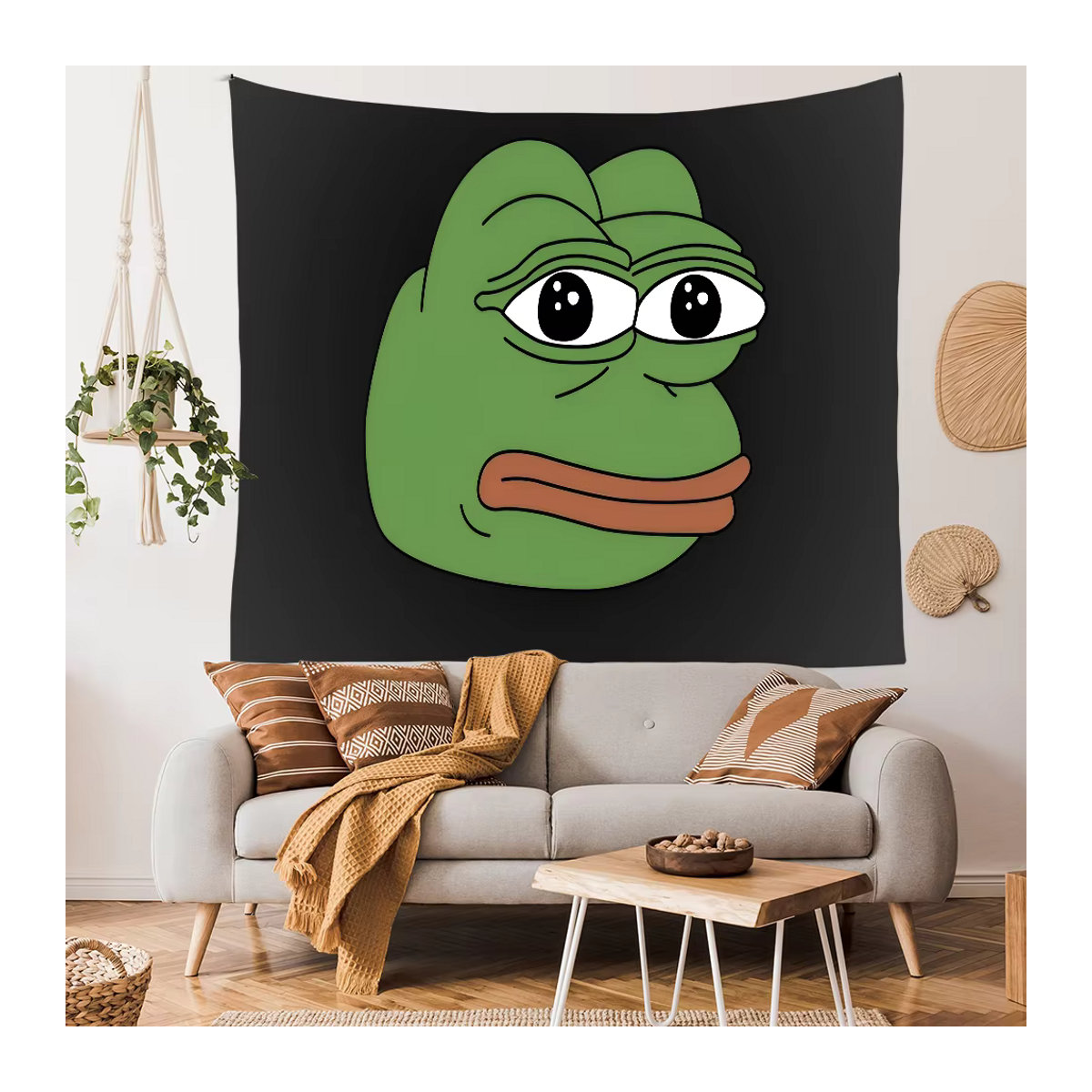 Pepe der Frosch Stoffschild als Hintergrundbanner für deine Neujahr Party Dekoration, Schwarz, B: 120 cm, H: 120 cm - Bild 5