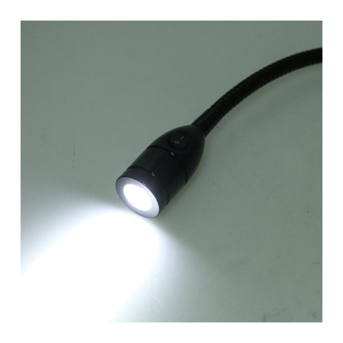 Perfeclan LED-Leseleuchte für Boote und Wohnmobile mit Schwanenhals, Schwarz, 12V, 3W, 6000K Kaltweiß - Bild 1