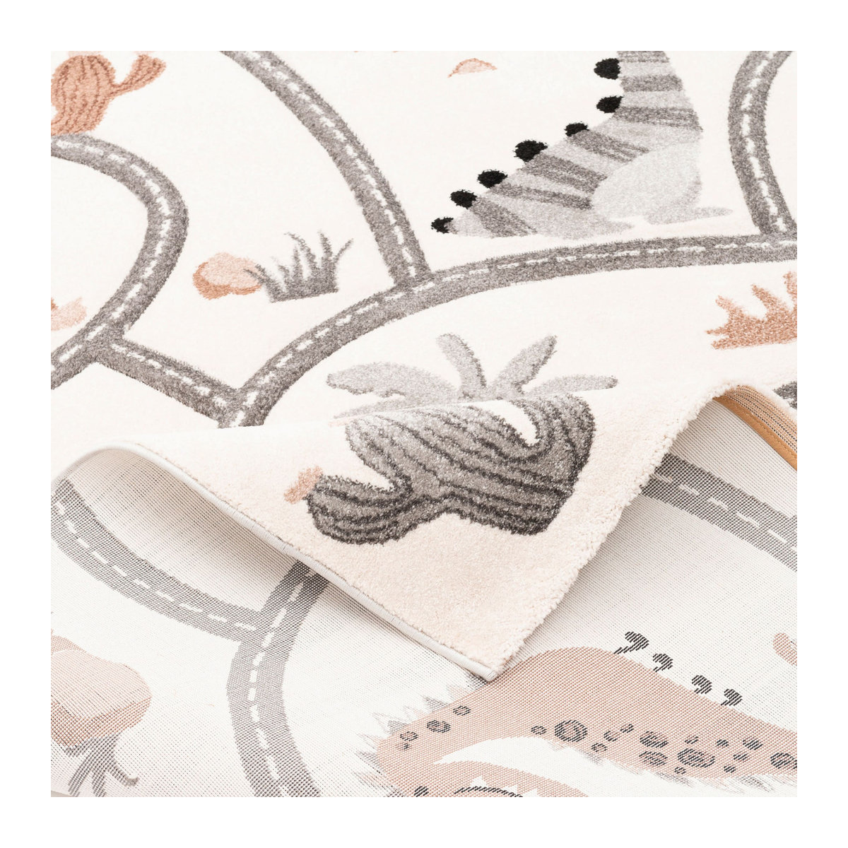 Pergamon Kinder Teppich Maui Kids Dino Straßenteppich in Mehrfarbig, Beige und Weiß - Bild 2