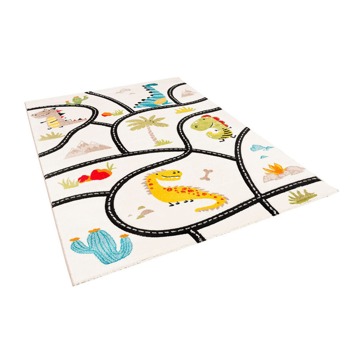 Pergamon Kinder Teppich Maui Kids Dino Straßenteppich mehrfarbig weiß - Bild 3