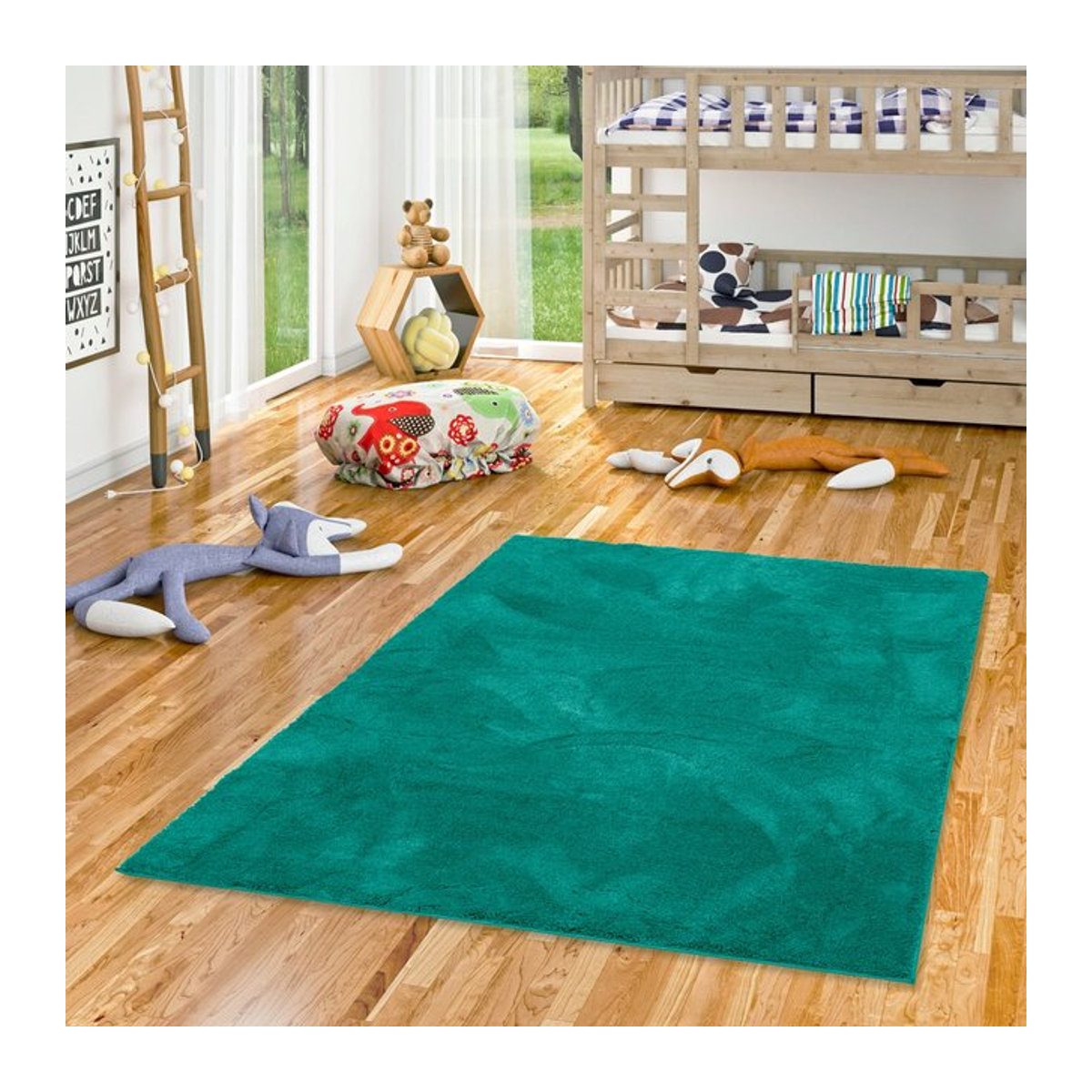 Pergamon Kinderteppich Silky Kids Super Soft Hochflor in Grün - Bild 1