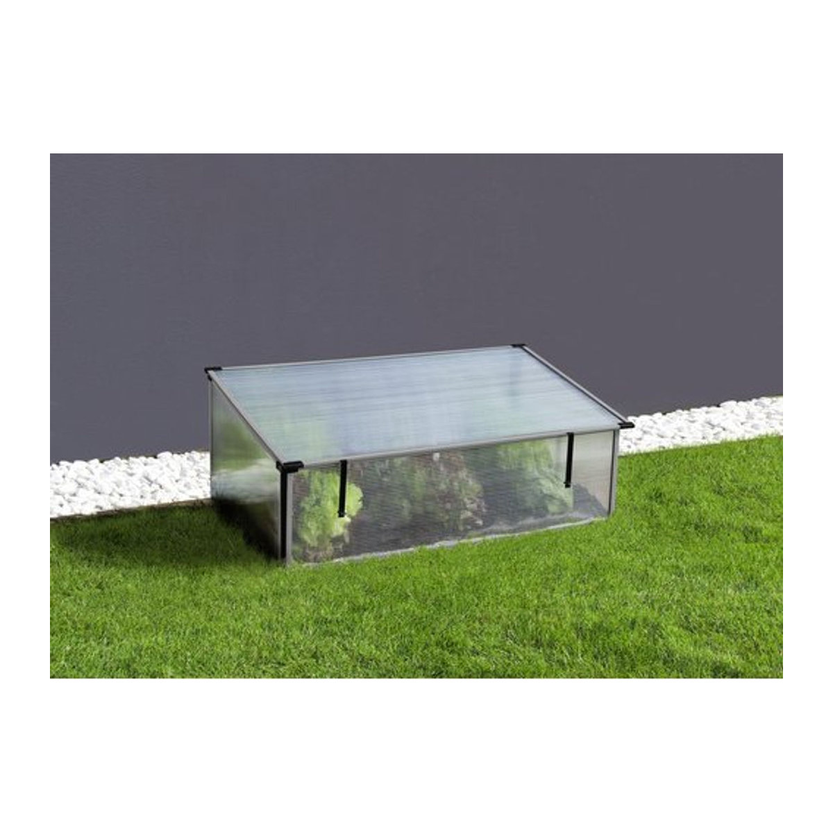 PERGART Frühbeet Levana 2 mit Aufstelldach in Grau aus Aluminium und Polycarbonat, B/T/H: 55 x 95 x 37 cm - Bild 1