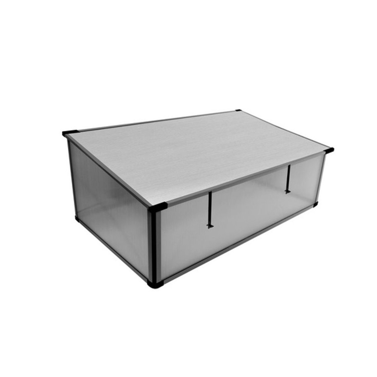 PERGART Frühbeet Levana 2 mit Aufstelldach in Grau aus Aluminium und Polycarbonat, B/T/H: 55 x 95 x 37 cm - Bild 3