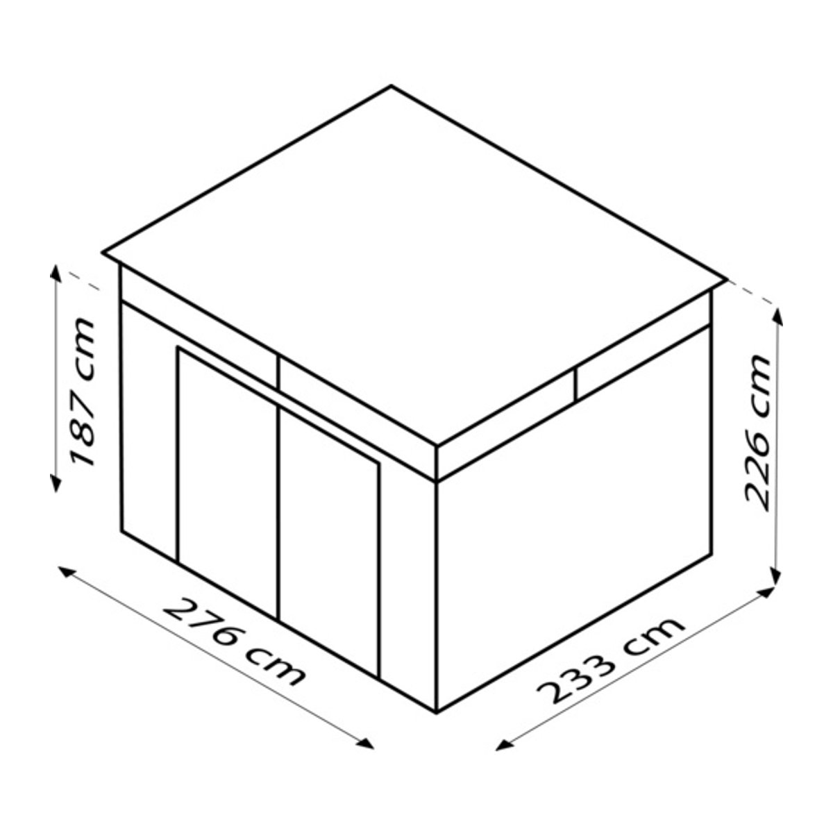 Pergart Gerätehaus Rheinfelden aus Metall in Anthrazit und Grau mit Polycarbonat-Elementen, B/H/T: 276 x 226 x 245 cm - Bild 3