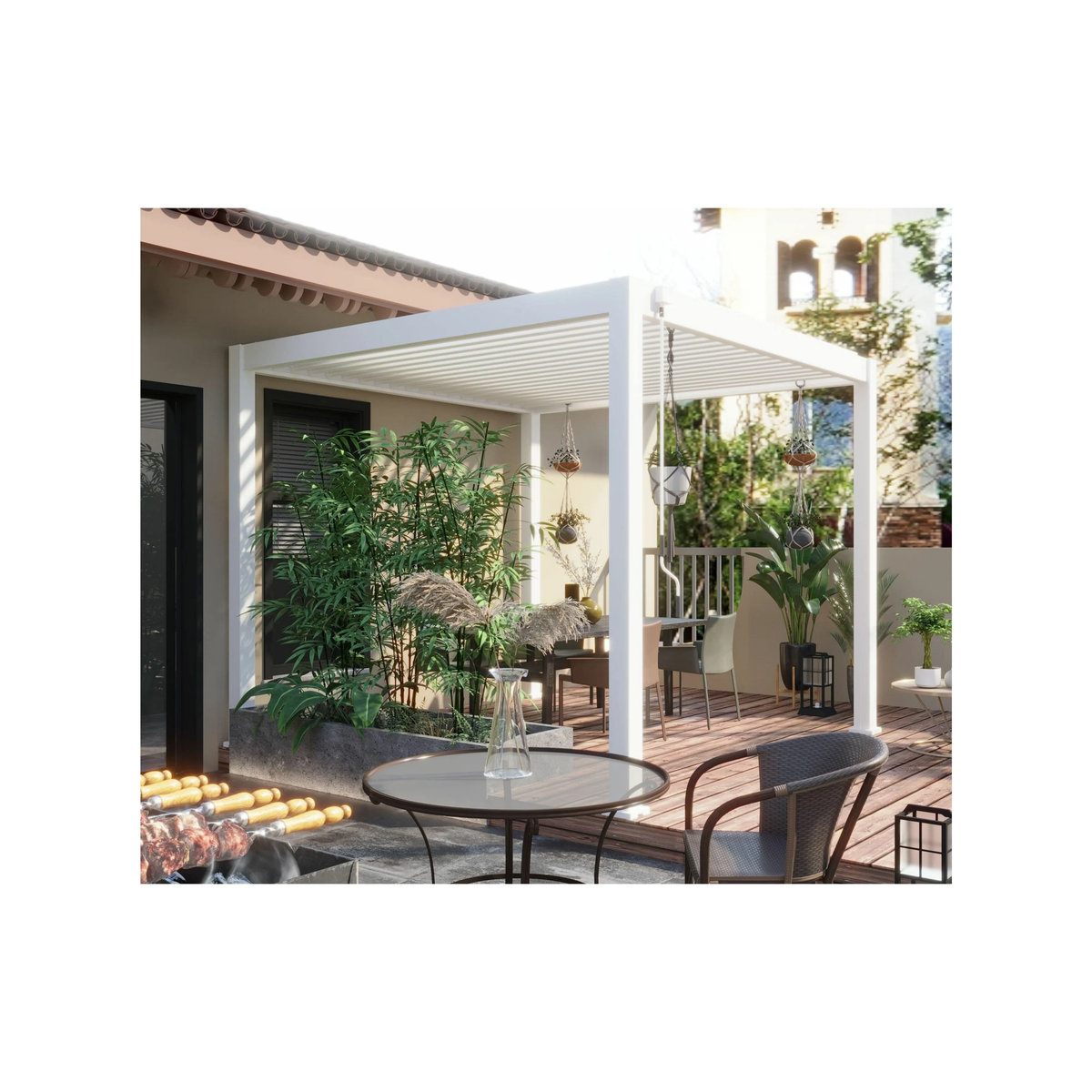 PERGOLINE Pavillon Trumpf Pergola aus Alu und Stahl in Weiß, B/T: 3 x 3 m - Bild 2