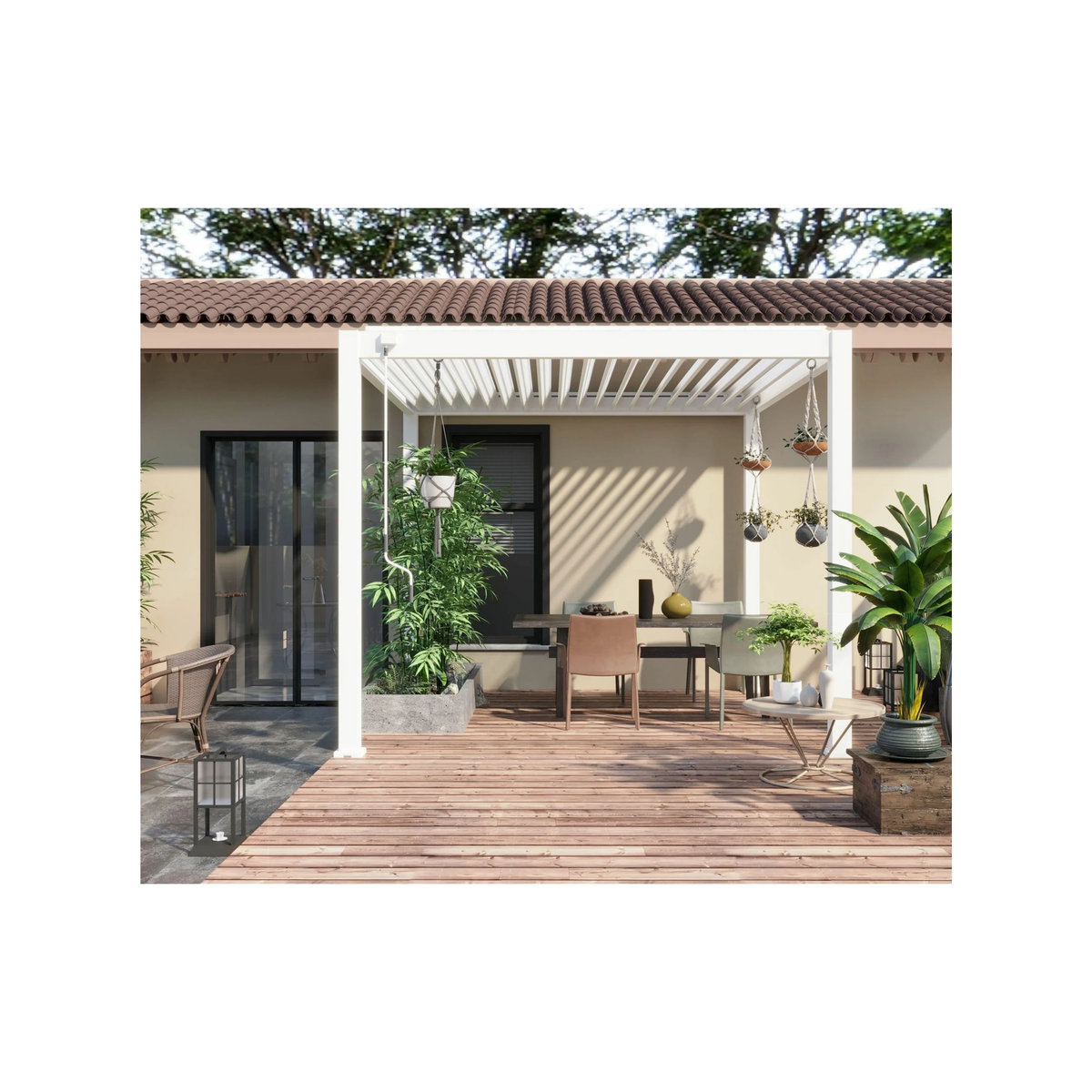 PERGOLINE Pavillon Trumpf Pergola aus Alu und Stahl in Weiß, B/T: 3 x 3 m - Bild 3