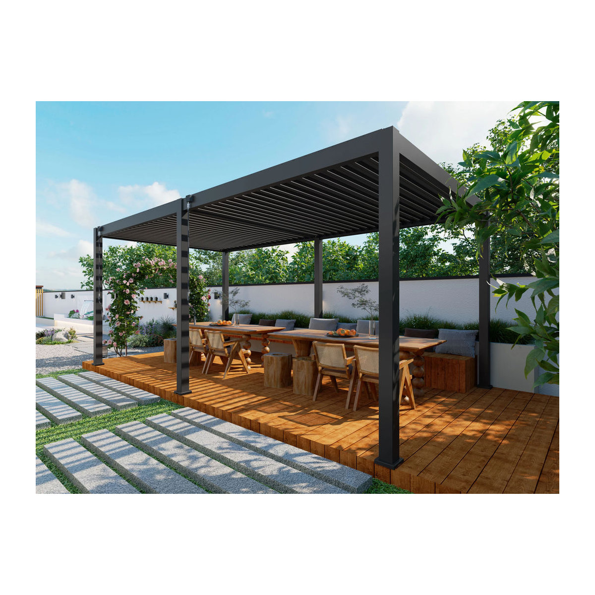 PergoLine Superior Pergola aus Aluminium in Anthrazit, B/T: 600 x 255 cm - Bild 2
