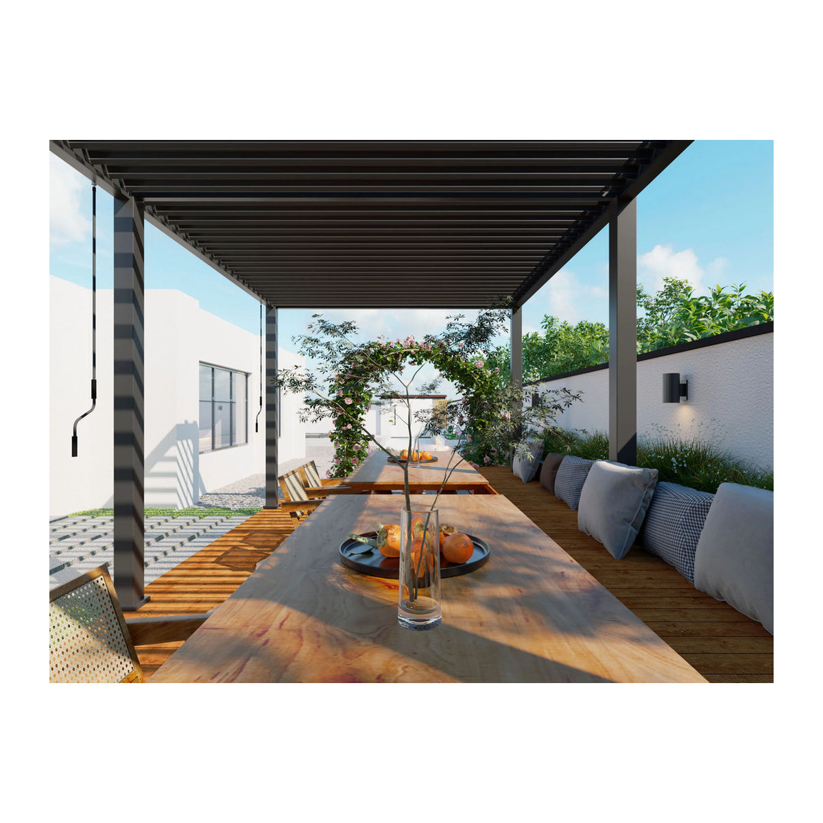 PergoLine Superior Pergola aus Aluminium in Anthrazit, B/T: 600 x 255 cm - Bild 4
