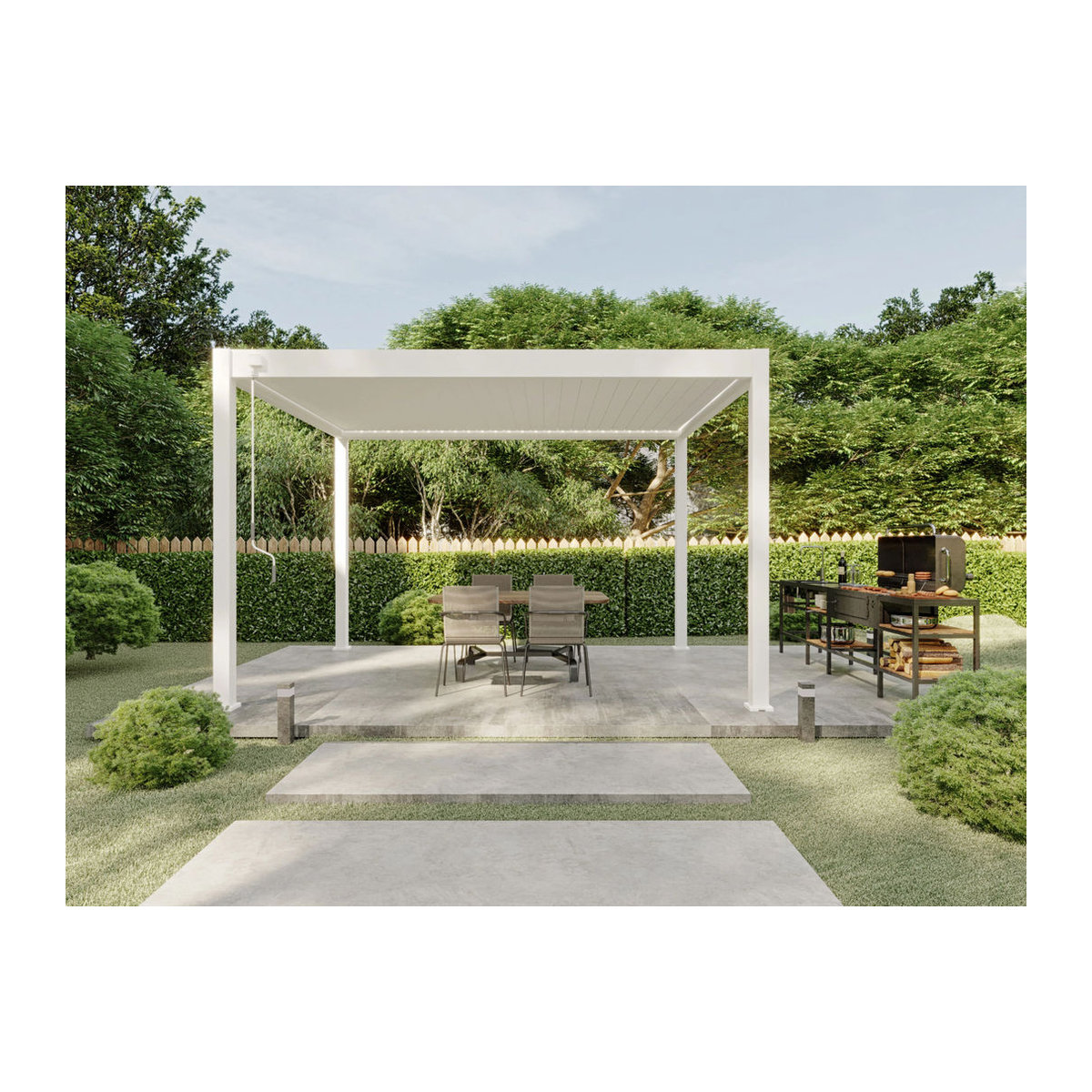 PergoLine Superior Pergola aus Aluminium in Weiß B: 400 cm, T: 255 cm, H: 202 cm - Bild 3
