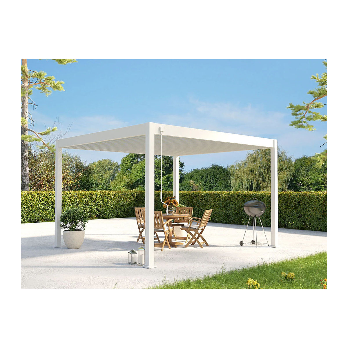 PergoLine Superior Pergola aus Aluminium in Weiß, B/T: 400 x 360 cm - Bild 3