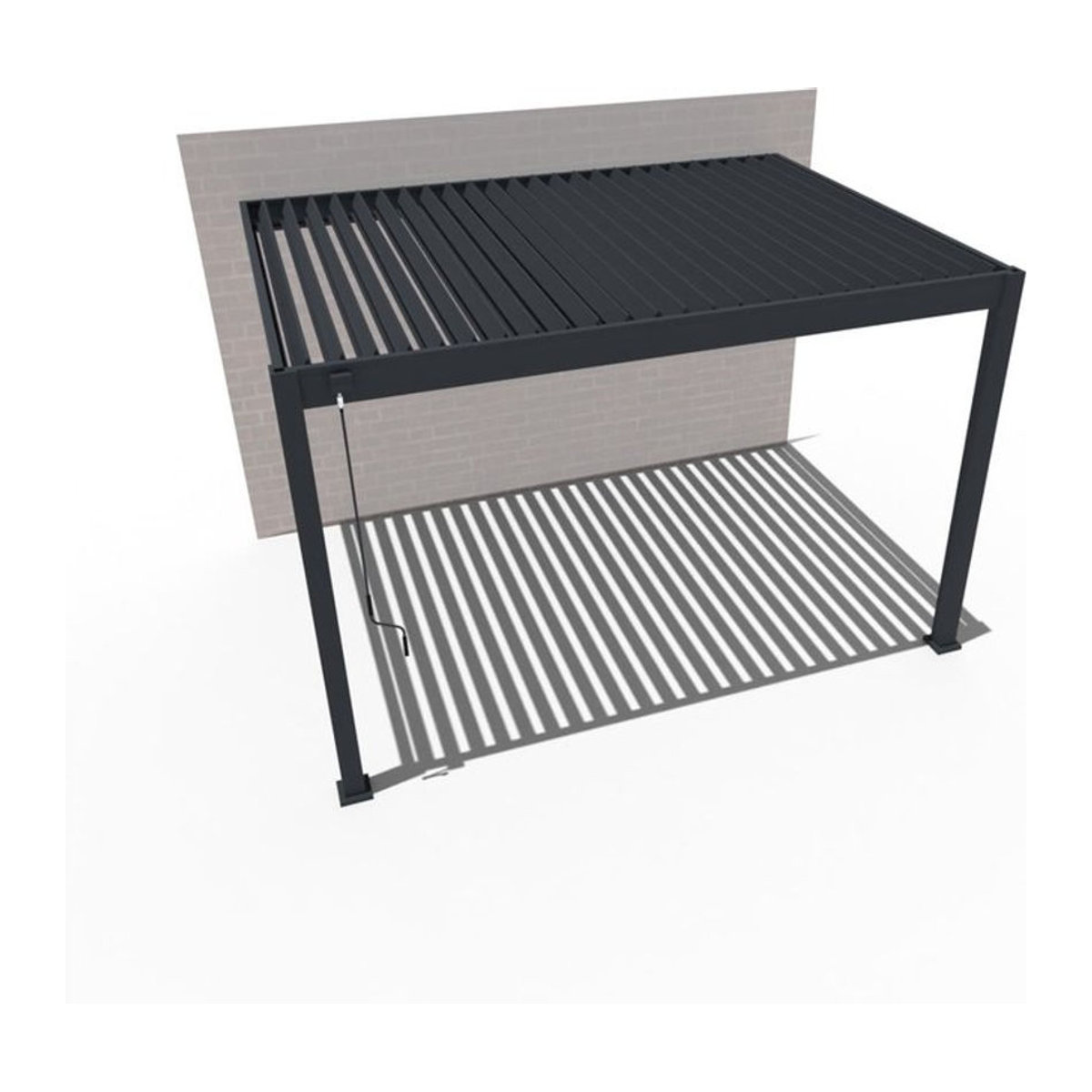 PergoLine Superior Wand Pergola aus Aluminium in Anthrazit, B: 400 cm, T: 300 cm - Bild 1