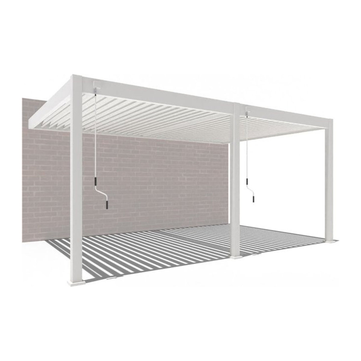 PergoLine Superior Wand Pergola aus Aluminium in Weiß B: 360 cm x T: 530 cm - Bild 1