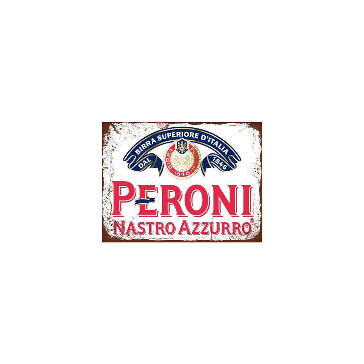 Peroni Vintage Metallschild Retro Wanddekoration in Silber und Weiß, B/H: 20 x 14 cm - Bild 2