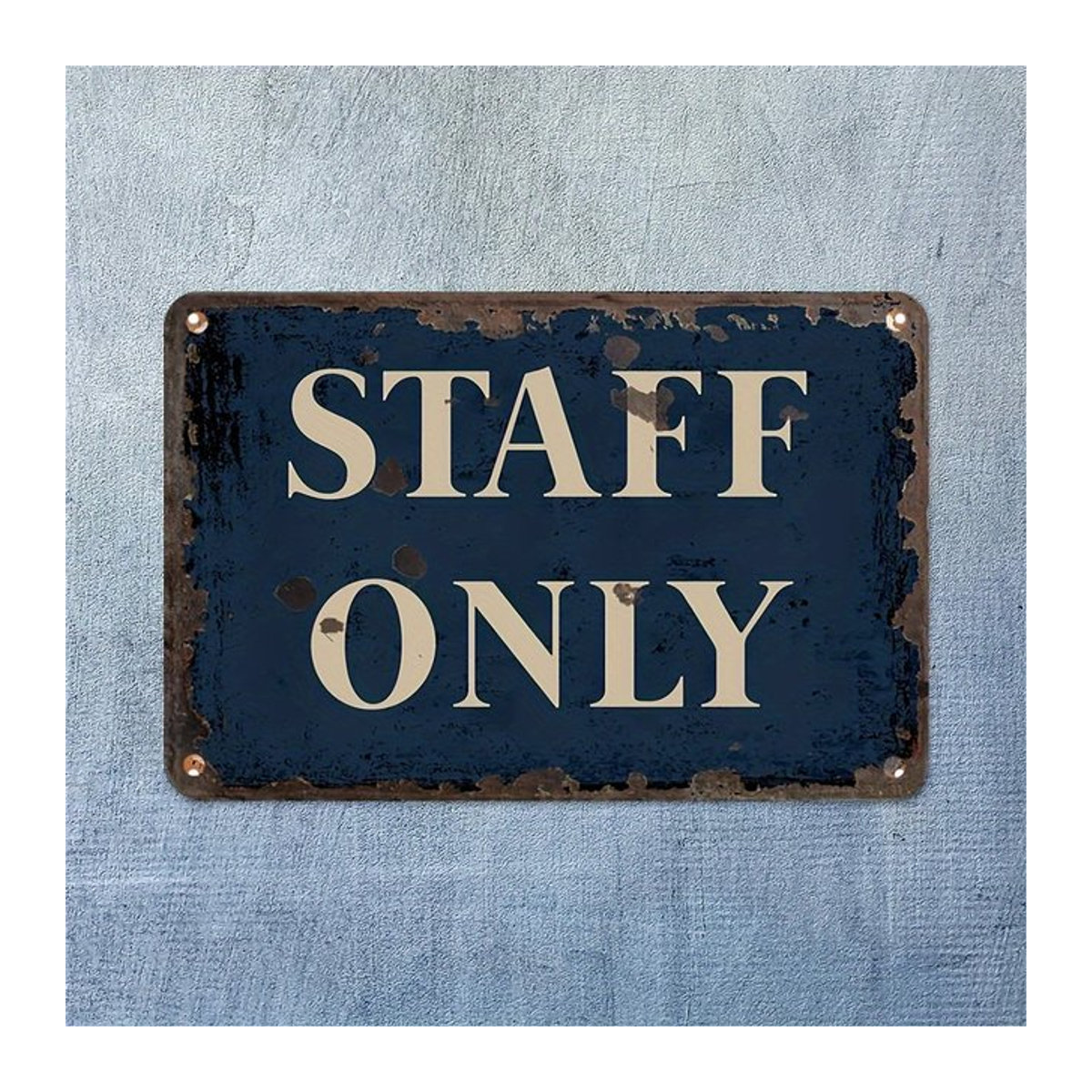 Personal Only Vintage-Metallschild in Blau, Rechteckige Eisen-Postertafel zur Wandmontage, B/H: 20 x 14 cm - Bild 1
