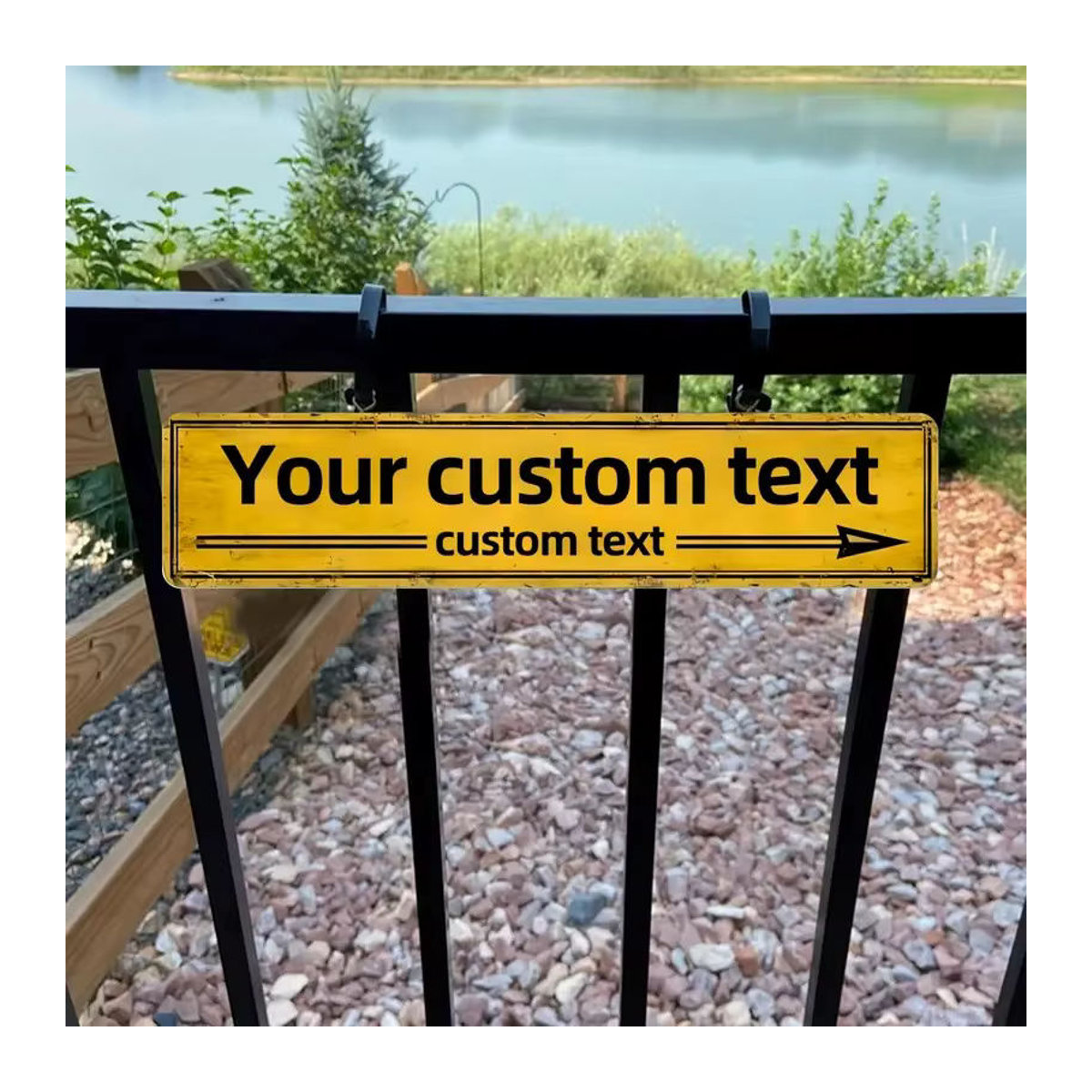 Personalisierbares Metall-Straßenschild von CQDM DECOR im Vintage-Design, mehrfarbig, B: 40,6 cm, H: 10 cm - Bild 2