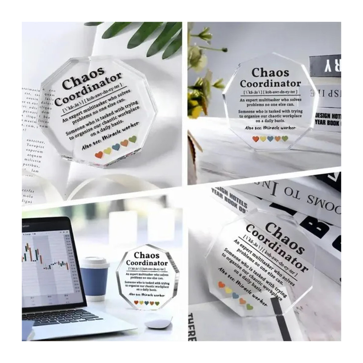Personalisierte Acryl-Anerkennungsplakette von CIFBUY in Transparent als moderne Büro-Dekoration für den Chef oder Mitarbeiter - Bild 1