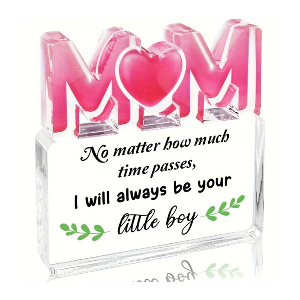Personalisierte Acrylplakette als Geburtstagsgeschenk für Mama, transparente Typografie-Dekoration aus Acrylglas in Hochformat und rechteckiger Form - Bild 1
