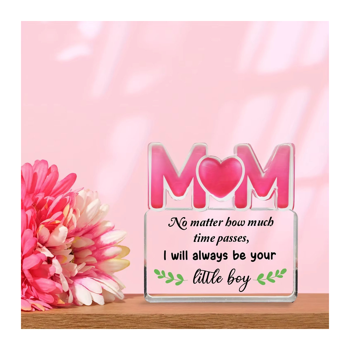 Personalisierte Acrylplakette als Geburtstagsgeschenk für Mama, transparente Typografie-Dekoration aus Acrylglas in Hochformat und rechteckiger Form - Bild 5