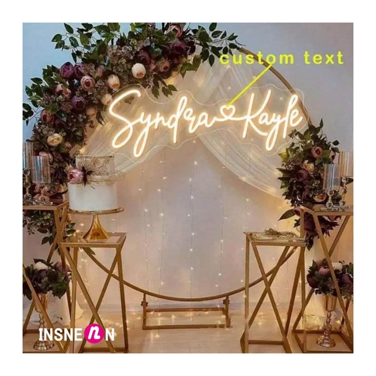 Personalisierte Custom Neon Sign Light LED Wanddekoration in Weiß für Hochzeit und Geburtstagsfeier - Bild 1
