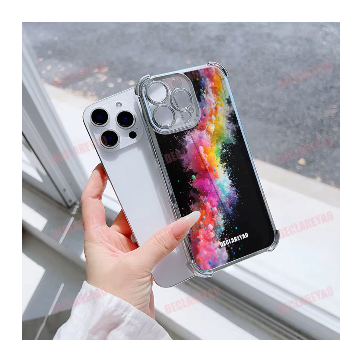 Personalisierte DIY Handyhülle von DECLAREYAO für Samsung Galaxy Modelle in Schwarz und Mehrfarbig aus Kunststoff mit abstraktem Design - Bild 2