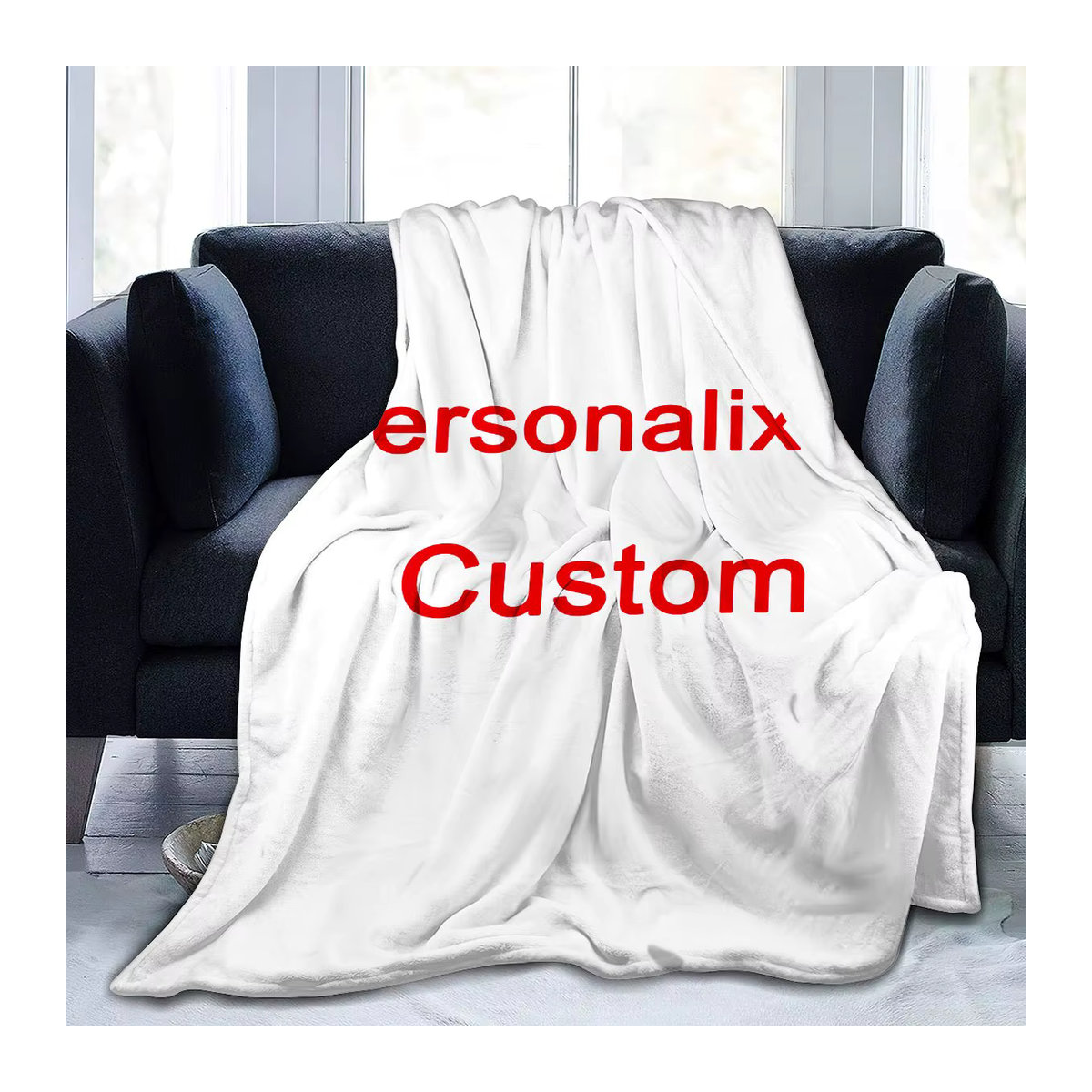 Personalisierte Fleece-Decke mit eigenem Foto von SRH in Weiß, weich und wärmend für Sofa, Bett oder unterwegs - Bild 2