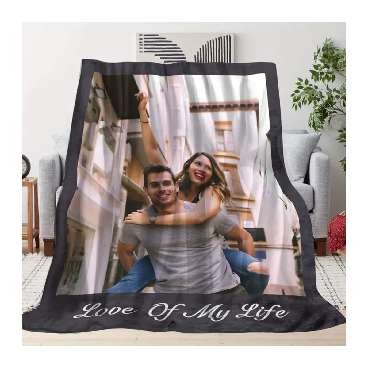 Personalisierte Foto-Decke von Sandra Rich mit Paarfoto in Mehrfarbig für Sofa, Bett oder Outdoor-Reisen - Bild 2