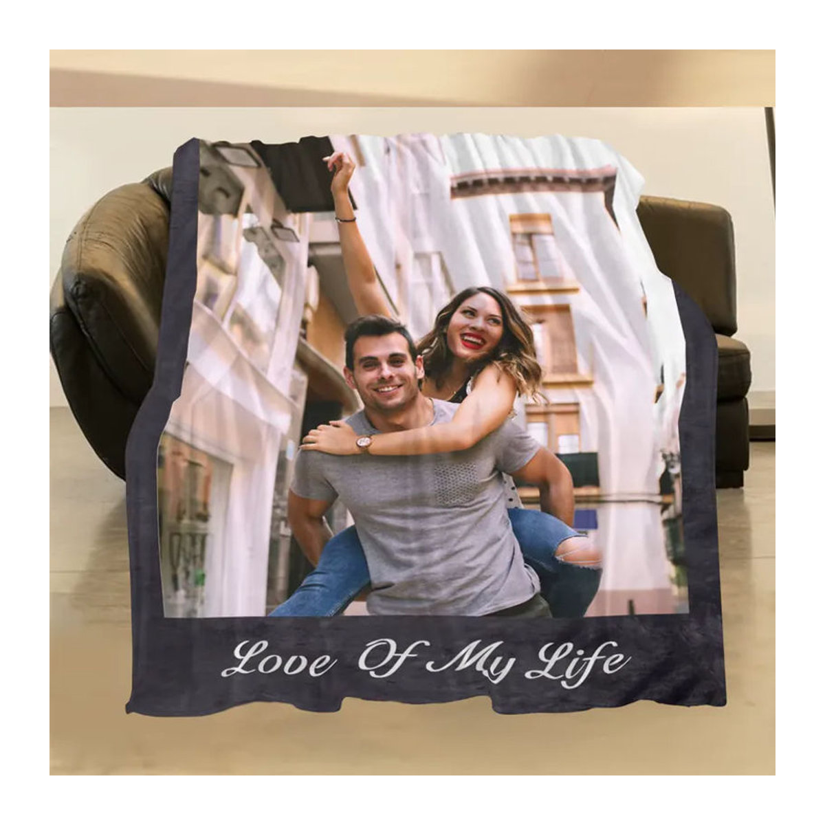 Personalisierte Foto-Decke von Sandra Rich mit Paarfoto in Mehrfarbig für Sofa, Bett oder Outdoor-Reisen - Bild 4
