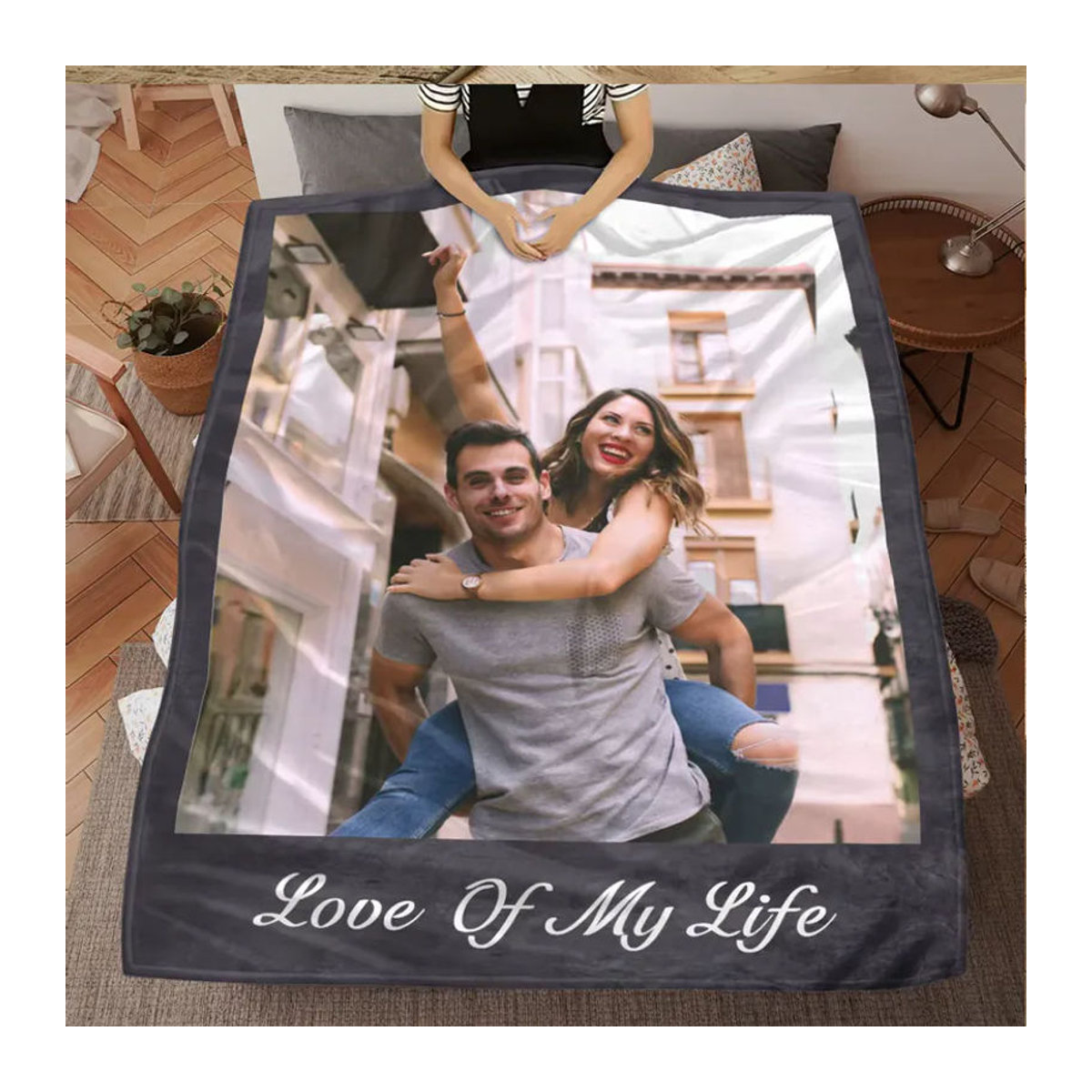 Personalisierte Foto-Decke von Sandra Rich mit Paarfoto in Mehrfarbig für Sofa, Bett oder Outdoor-Reisen - Bild 5