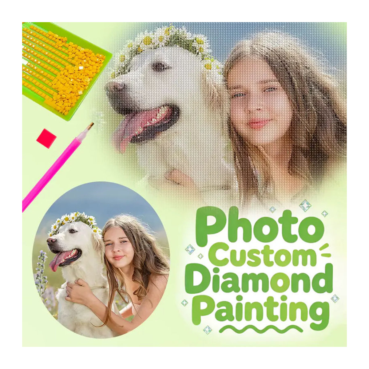 Personalisierte Foto-Diamantmalerei von GATYZTORY als Rundbild für Erwachsene, mehrfarbig, Motiv nach Wahl: Landschaft, Porträt, Tier oder Floral - Bild 4