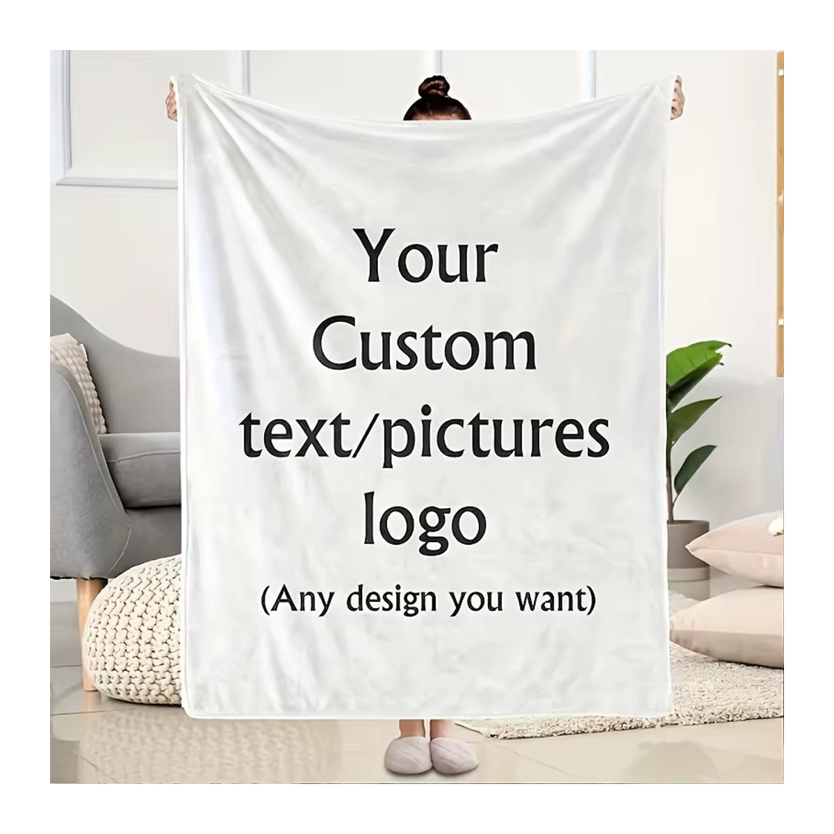 Personalisierte Fotodecke aus Fleece von Sandra Rich in Blau als wärmende Geschenkdecke für Sofa, Bett oder Reisen - Bild 2
