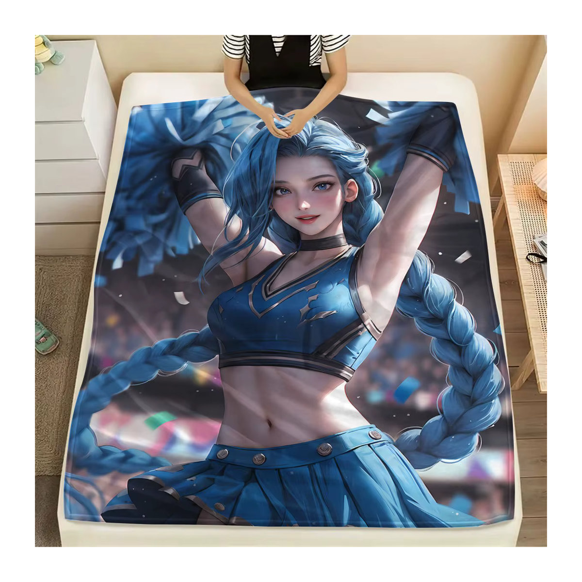 Personalisierte Fotodecke aus Fleece von Sandra Rich in Blau als wärmende Geschenkdecke für Sofa, Bett oder Reisen - Bild 4
