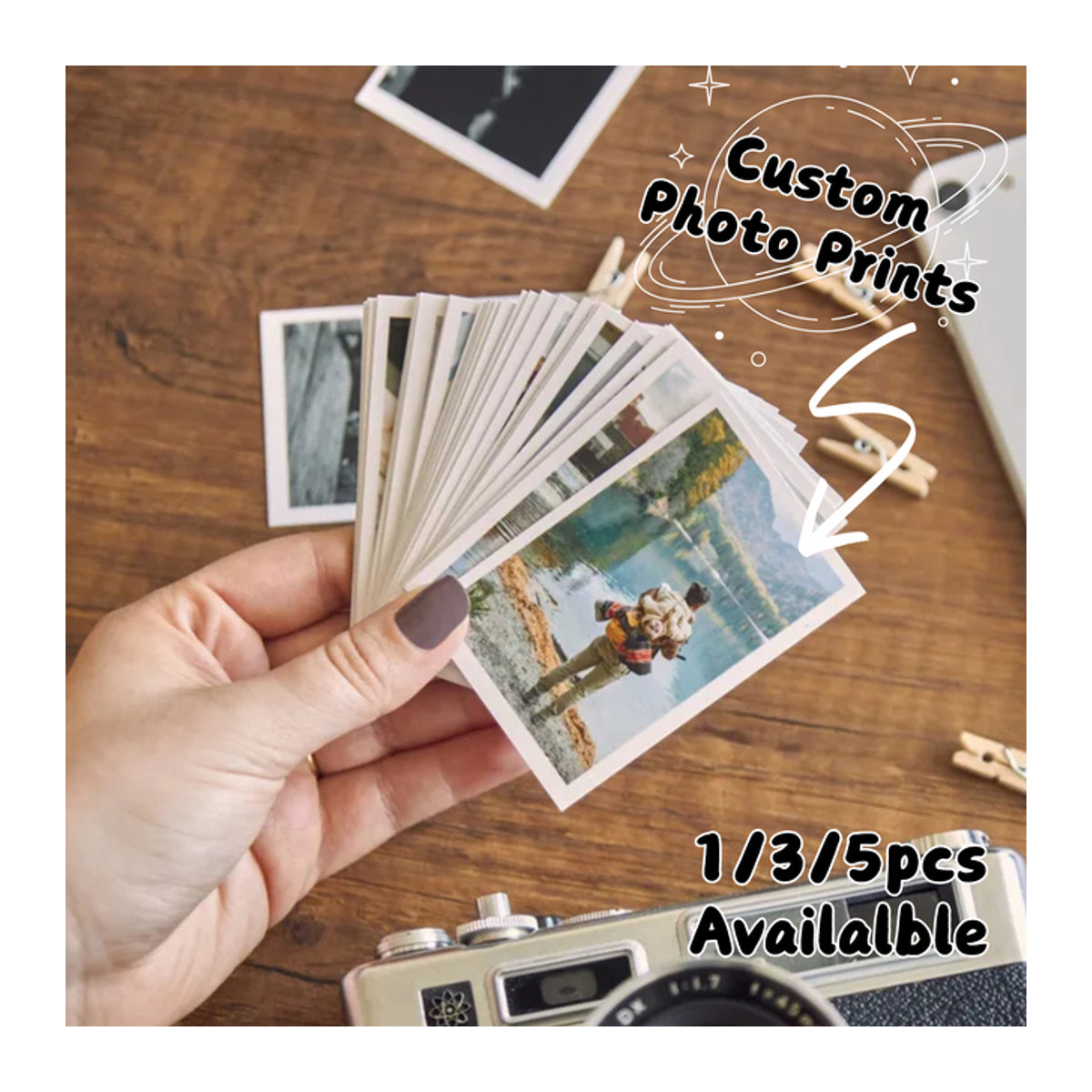 Personalisierte Fotodrucke für Paare als individuelles Geschenk zum Valentinstag oder Weihnachten, weiß, Hochformat, rechteckig, rahmenlos - Bild 1