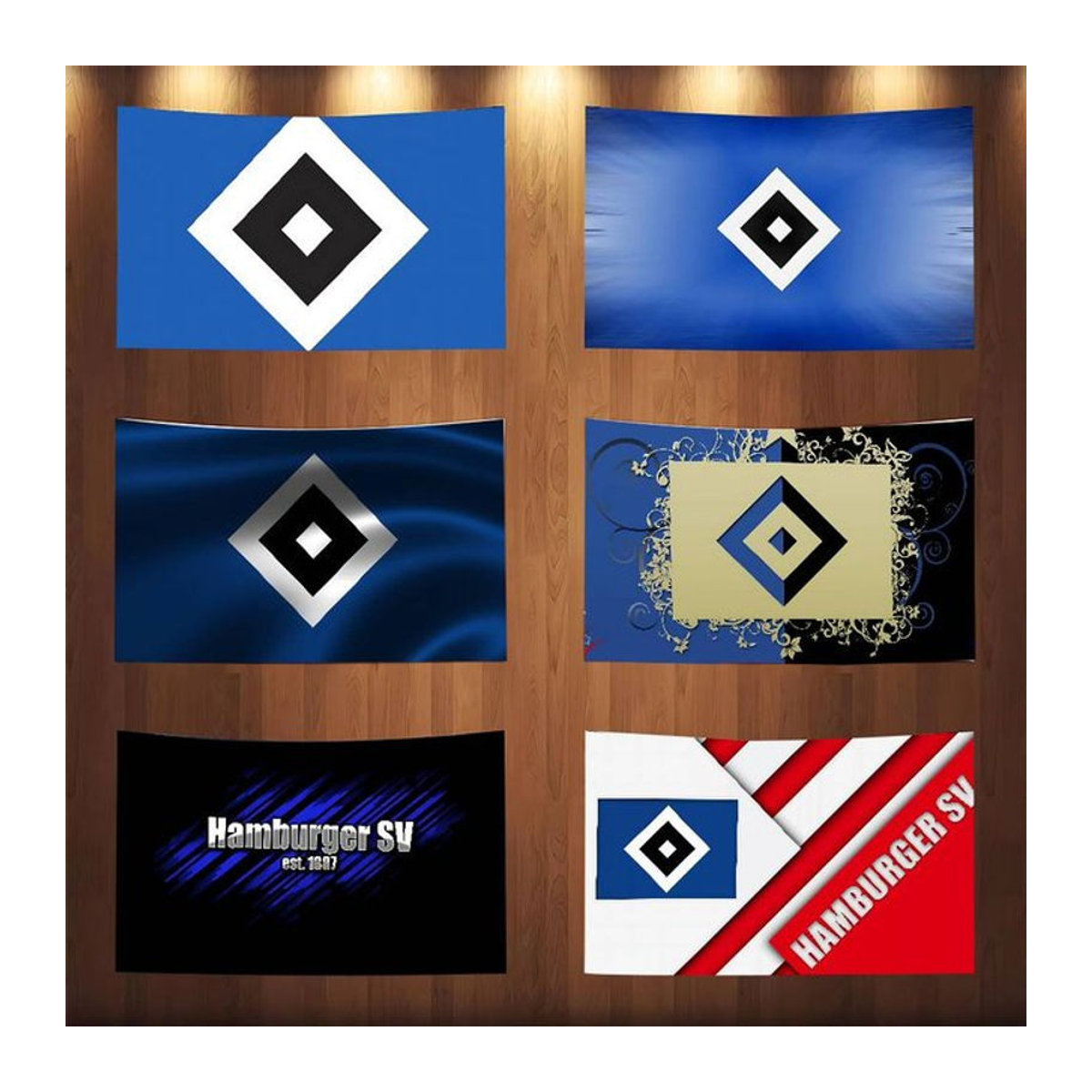 Personalisierte H-Hamburger-r SV Flagge als mehrfarbige Textil-Dekoration für Innen und Außen - Bild 1